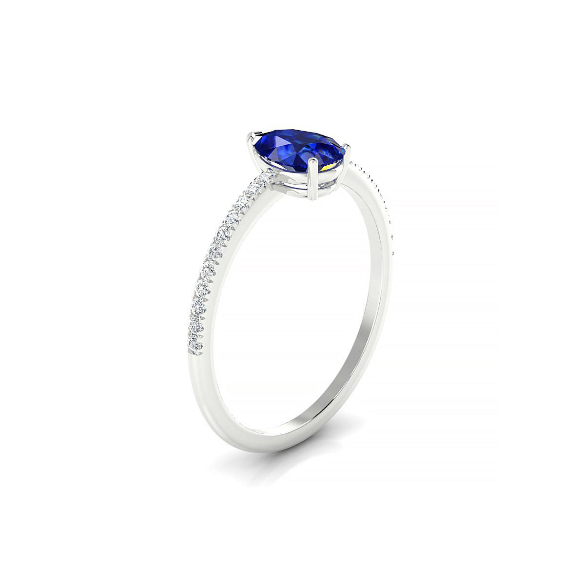 Timeless | 18k White Gold 7 x 5 mm Pear Sapphire Ring
