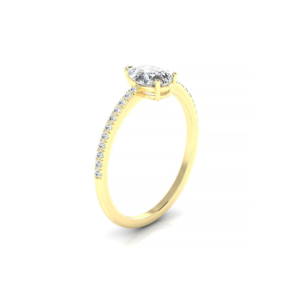 Timeless | 18k Yellow Gold 7 x 5 mm Pear Diamond Ring