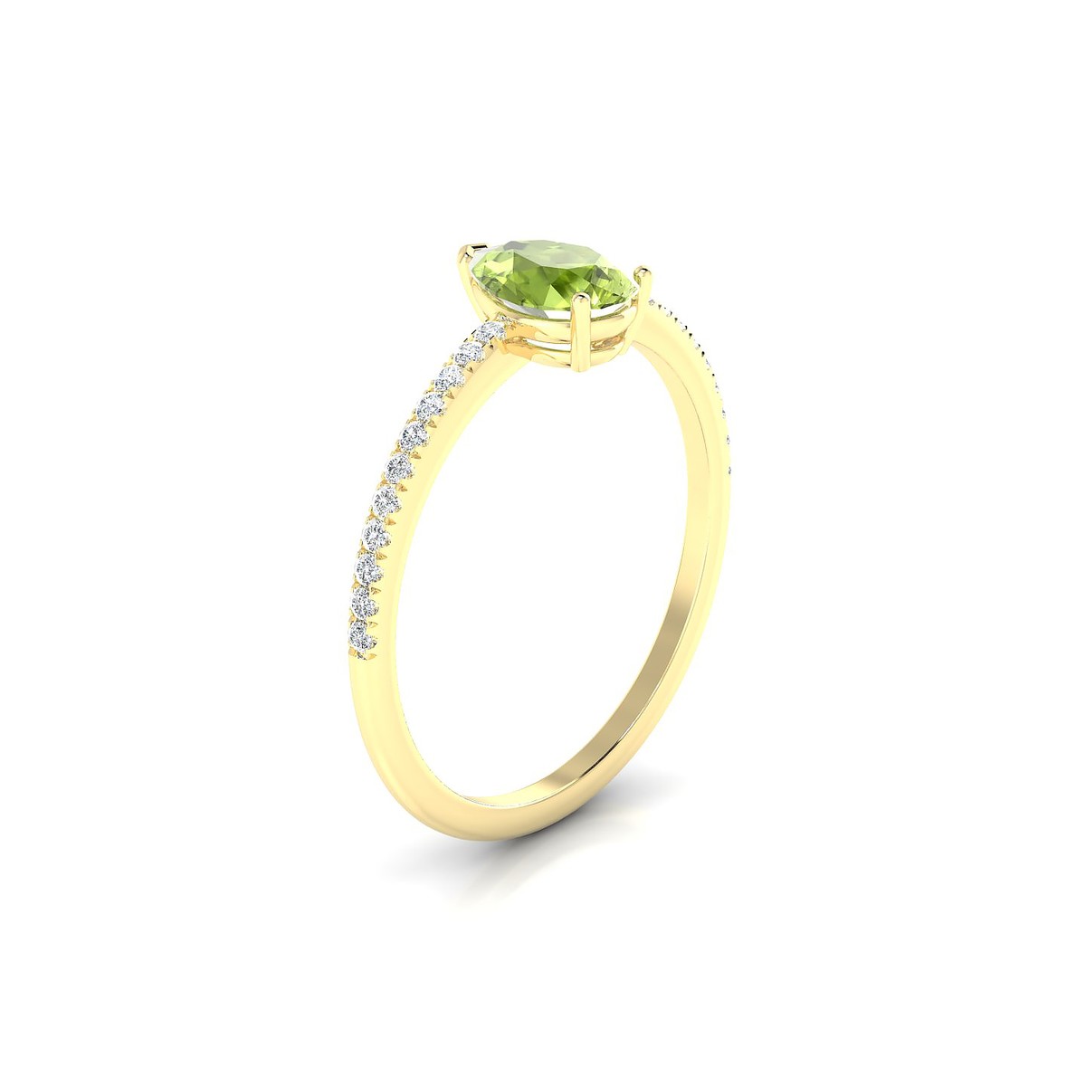 Timeless | 18k Yellow Gold 7 x 5 mm Pear Peridot Ring