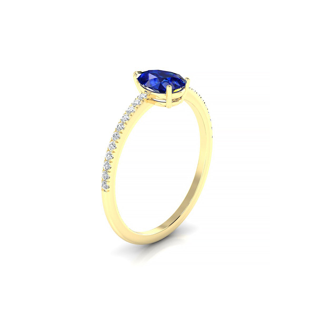 Timeless | 18k Yellow Gold 7 x 5 mm Pear Sapphire Ring