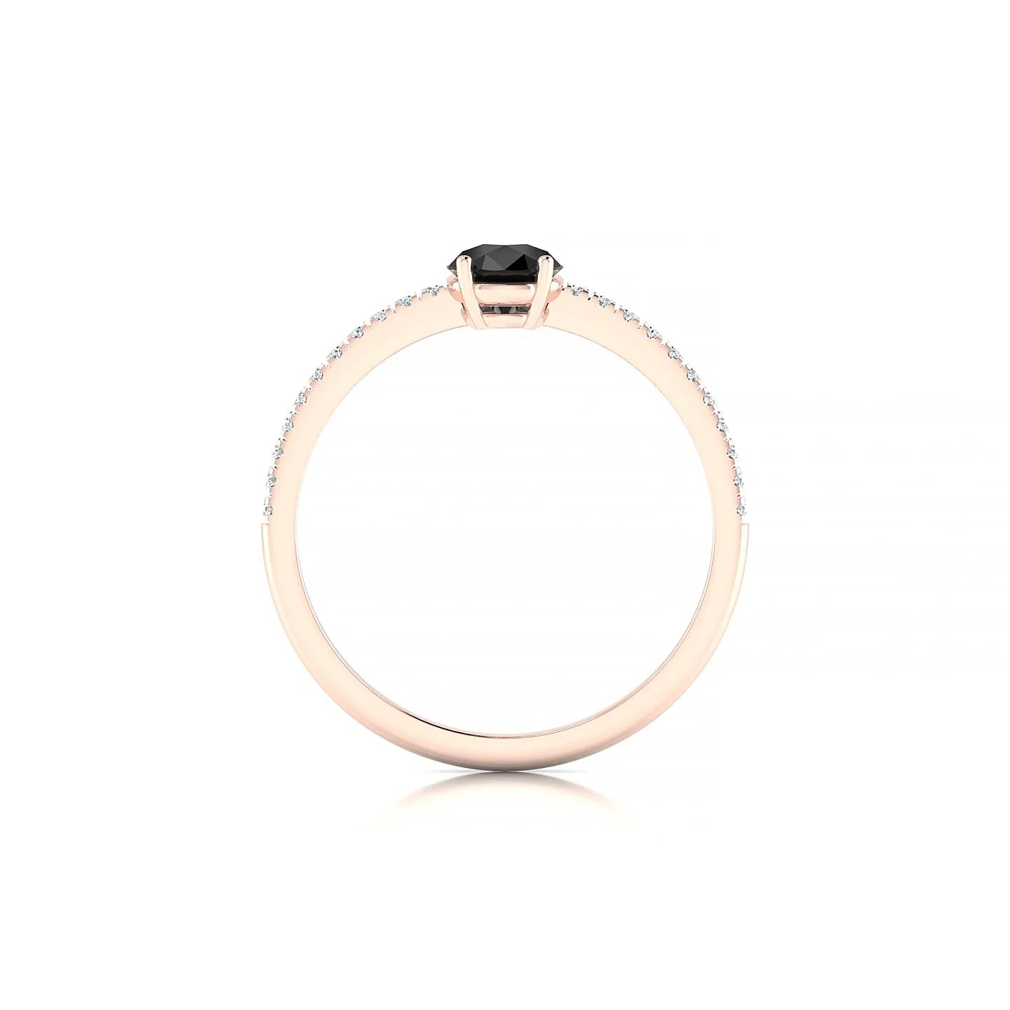 Timeless | 18k Rose Gold 7 x 5 mm Pear Black Diamond Ring