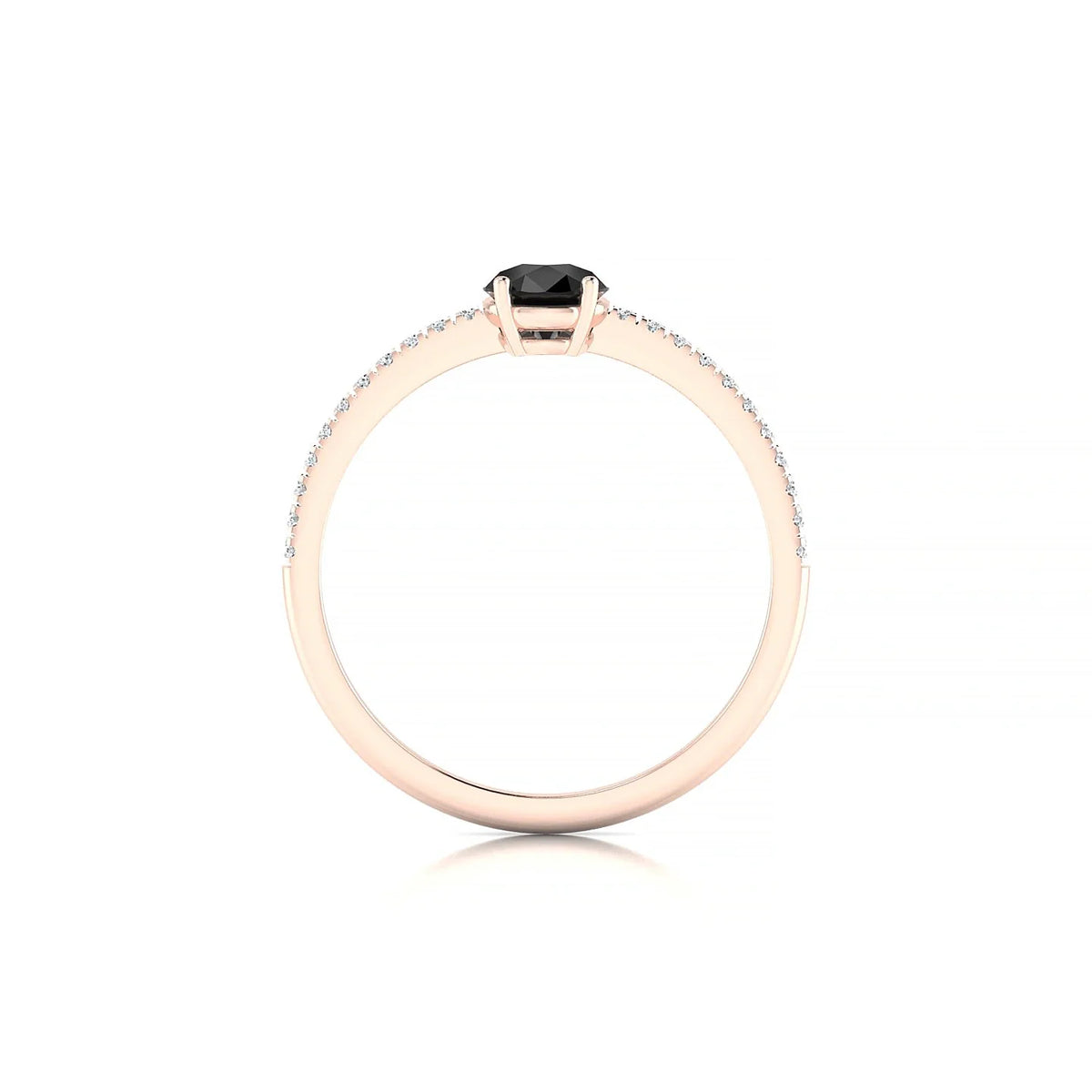 Timeless | 18k Rose Gold 7 x 5 mm Pear Black Diamond Ring