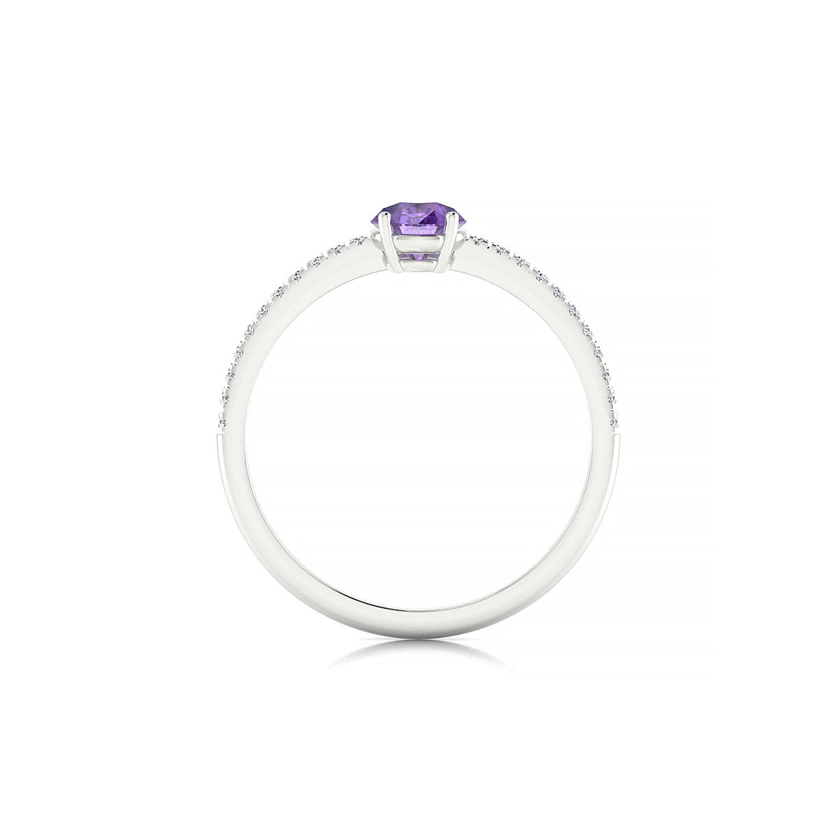 Timeless | 18k White Gold 7 x 5 mm Pear Amethyst Ring