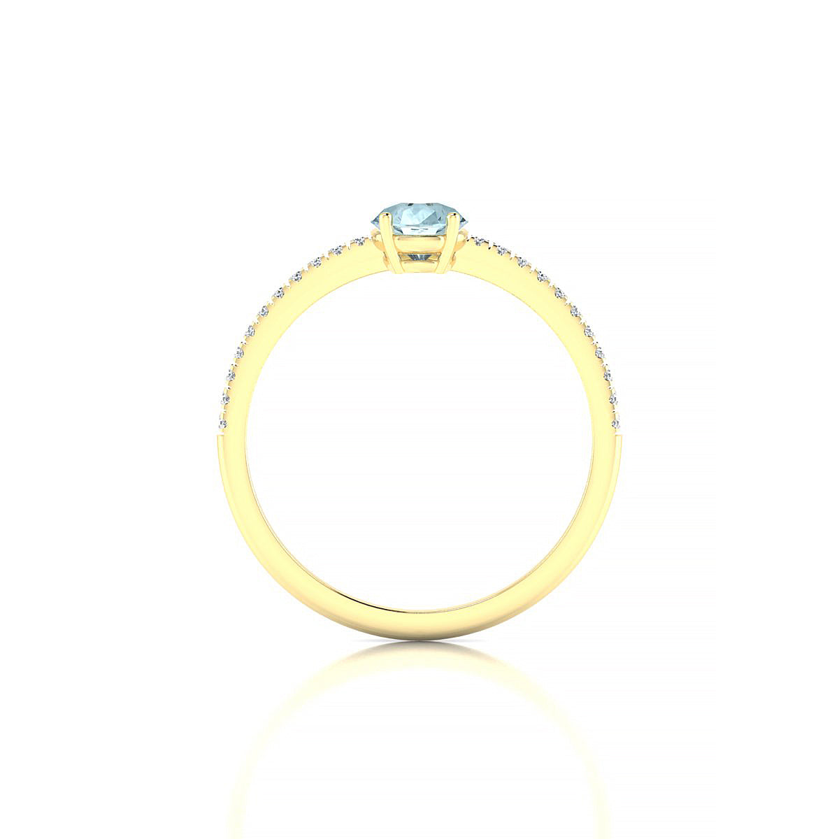 Timeless | 18k Yellow Gold 7 x 5 mm Pear Aquamarine Ring