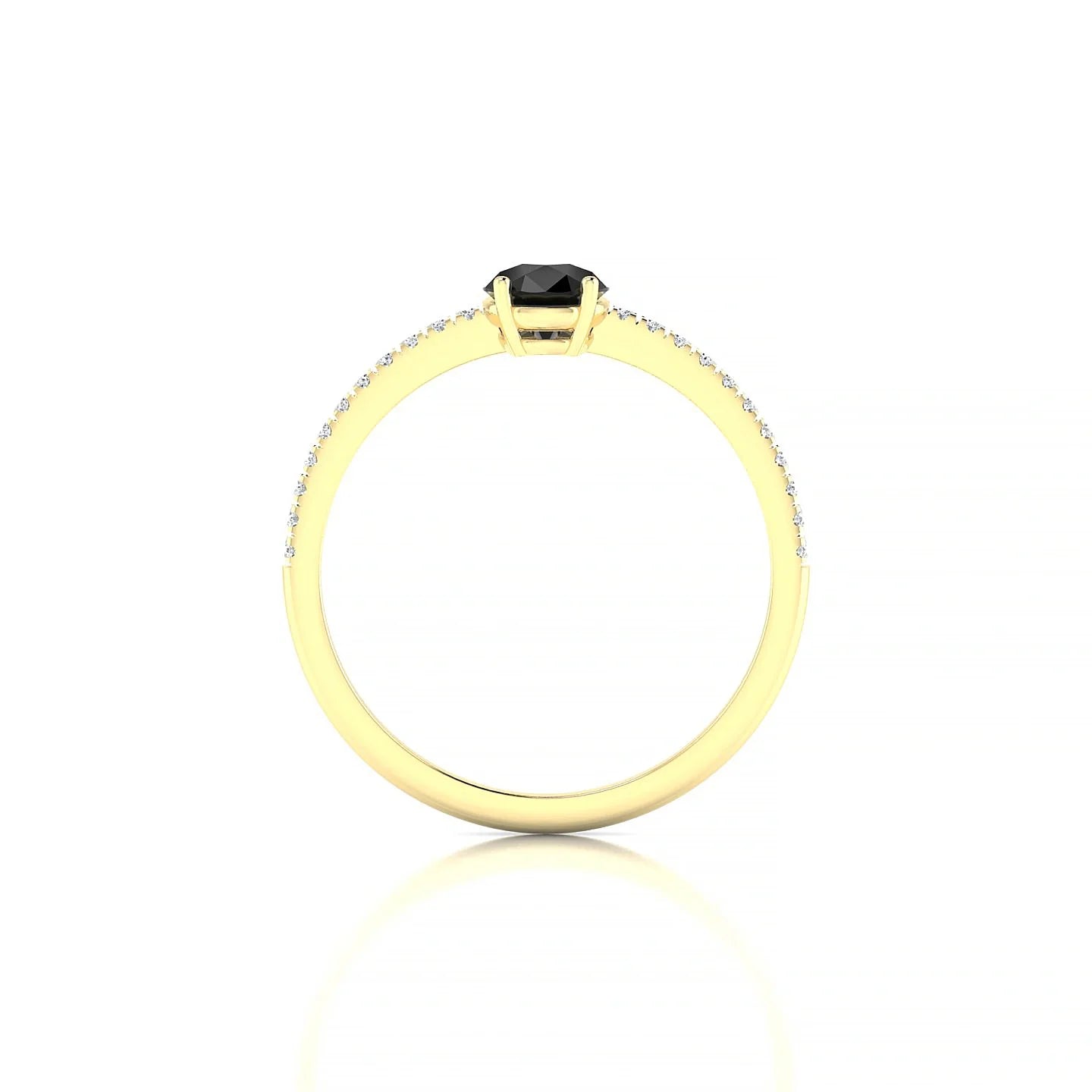 Timeless | 18k Yellow Gold 7 x 5 mm Pear Black Diamond Ring