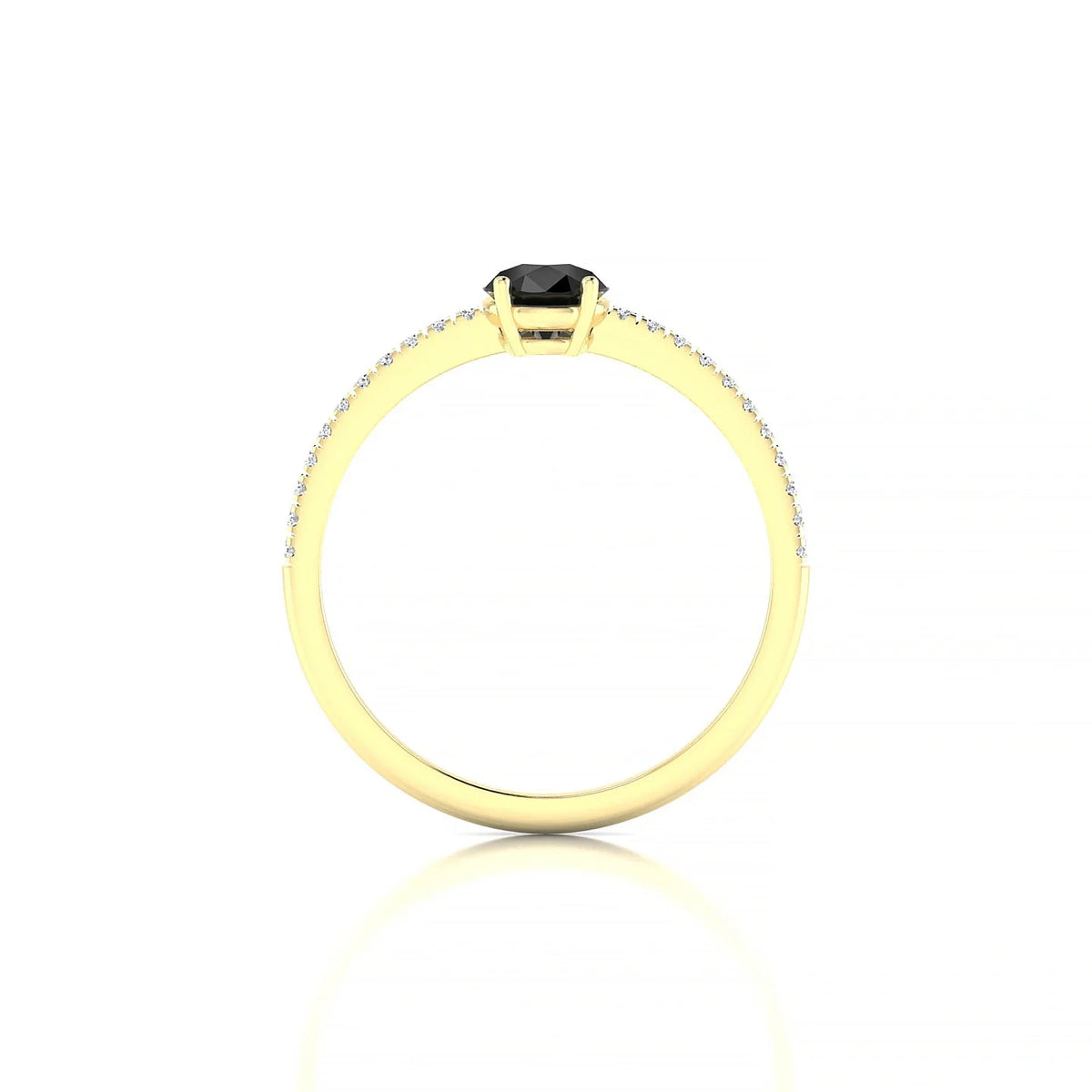 Timeless | 18k Yellow Gold 7 x 5 mm Pear Black Diamond Ring