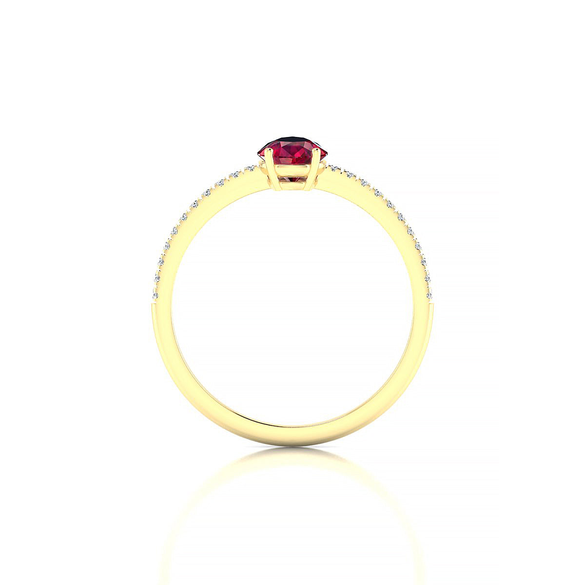 Timeless | 18k Yellow Gold 7 x 5 mm Pear Ruby Ring