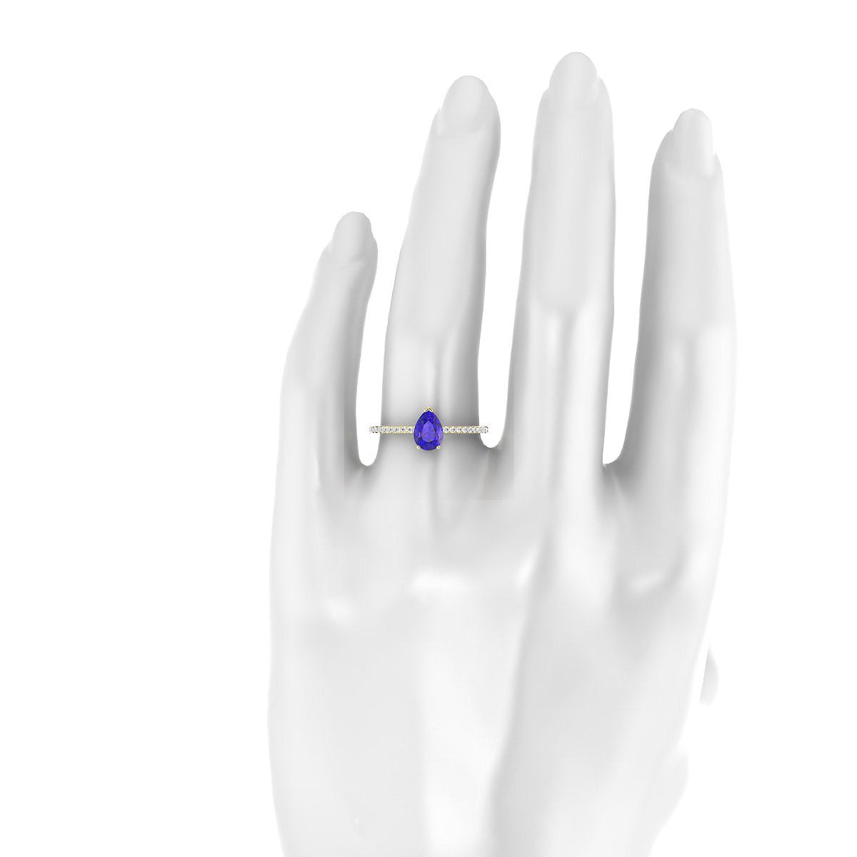 Timeless | 18k Yellow Gold 7 x 5 mm Pear Tanzanite Ring
