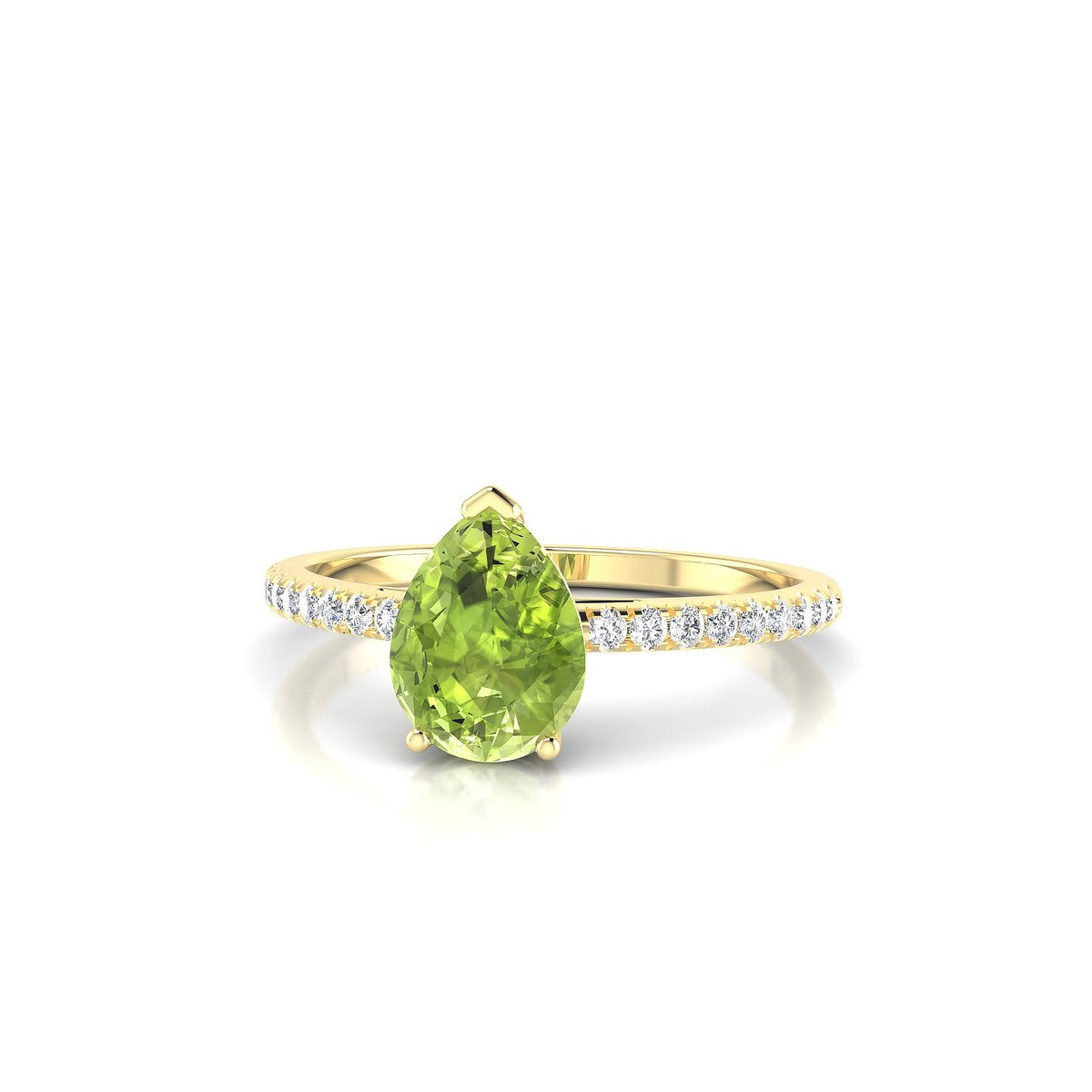 Timeless | 18k Yellow Gold 8 x 6 mm Pear Peridot Ring