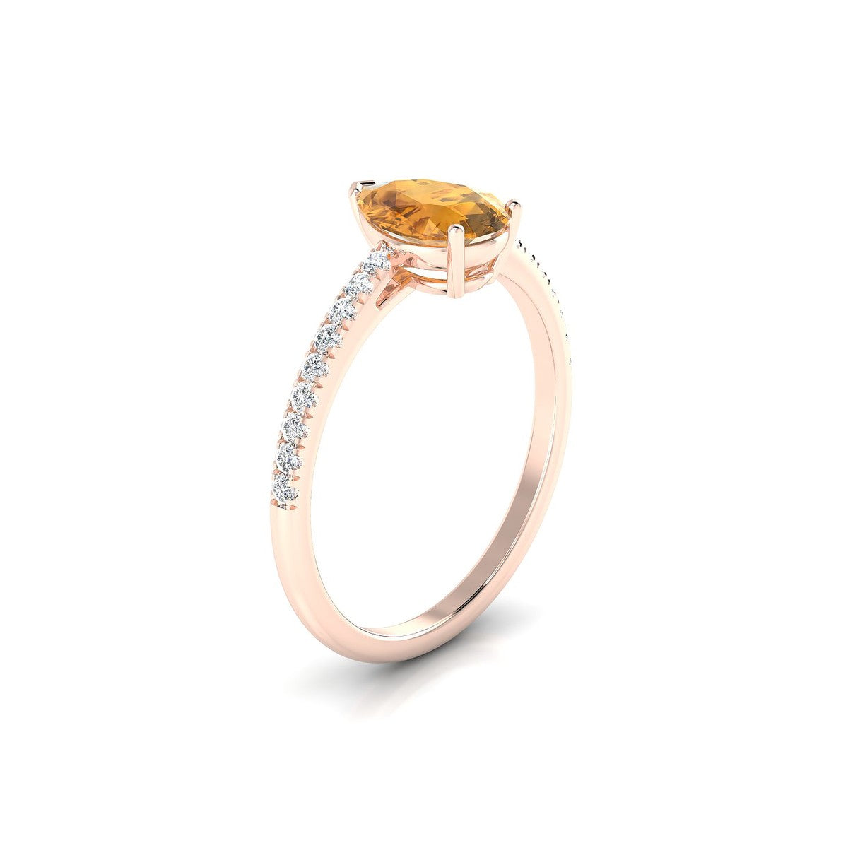 Timeless | 18k Rose Gold 8 x 6 mm Pear Citrine Ring