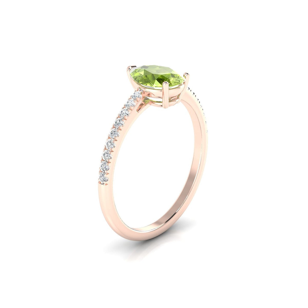 Timeless | 18k Rose Gold 8 x 6 mm Pear Peridot Ring