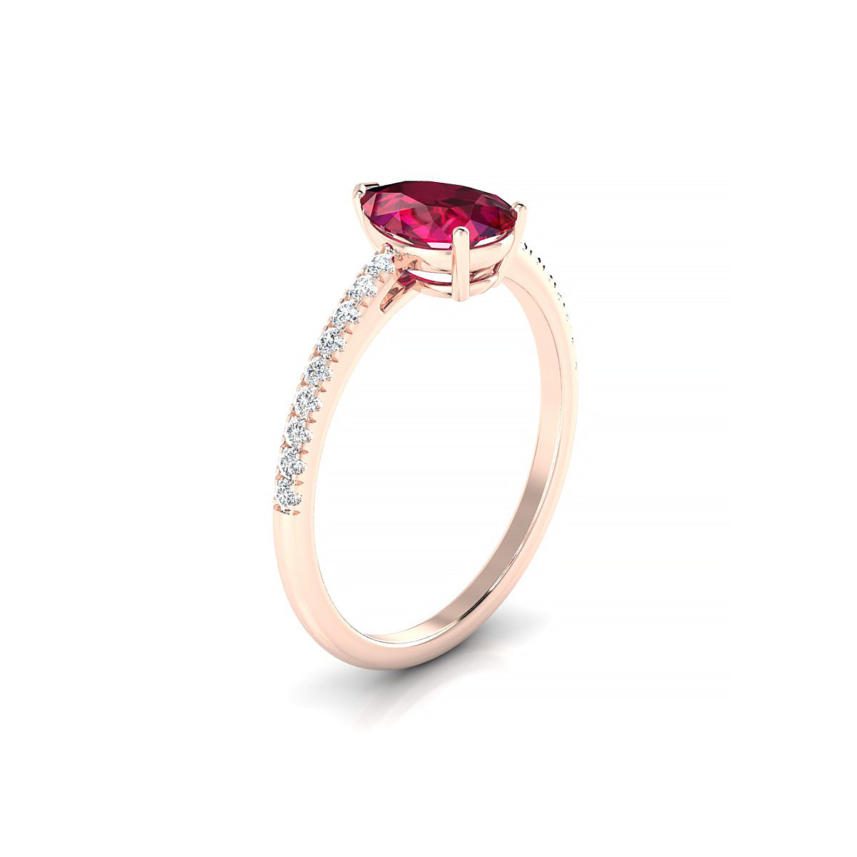 Timeless | 18k Rose Gold 8 x 6 mm Pear Ruby Ring