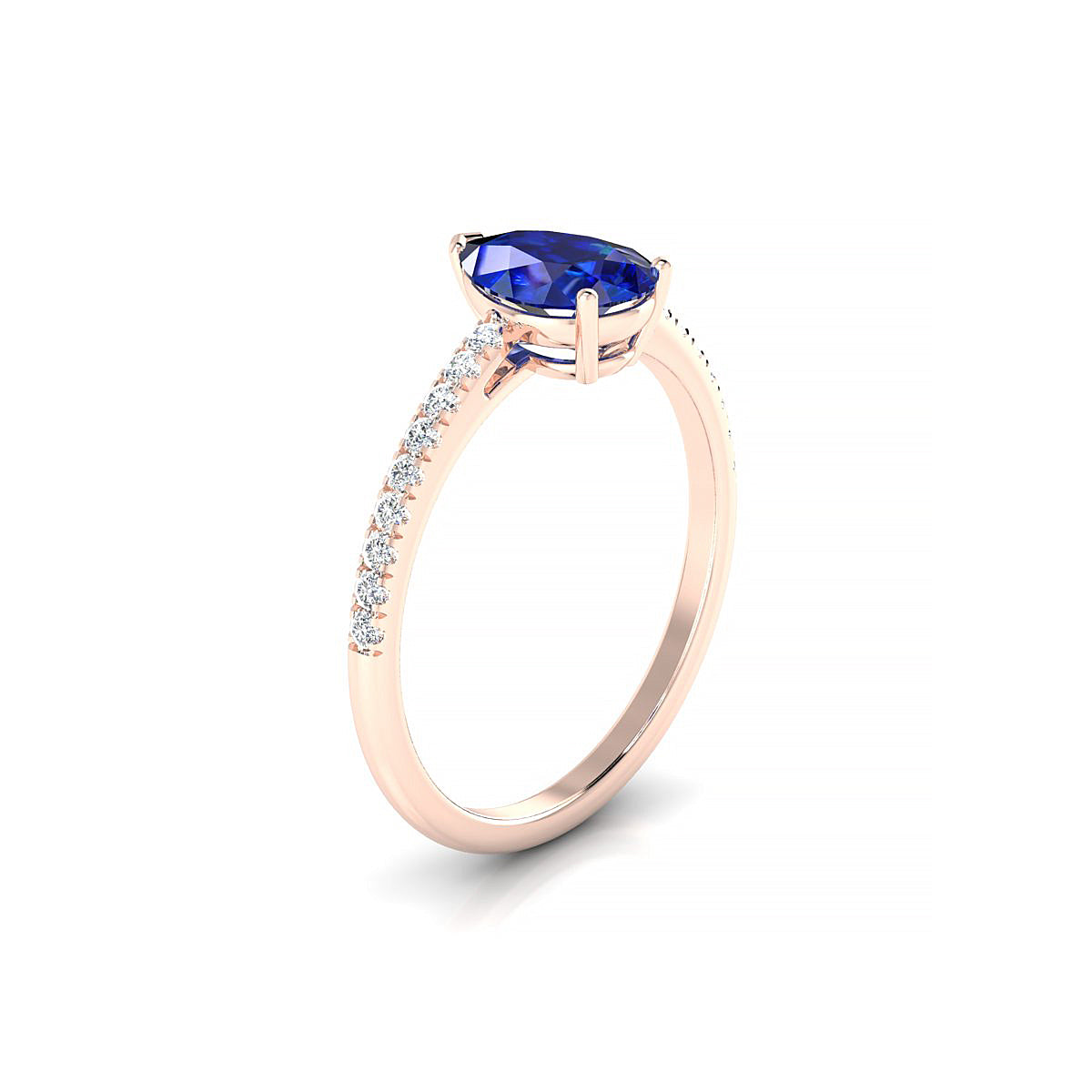 Timeless | 18k Rose Gold 8 x 6 mm Pear Sapphire Ring
