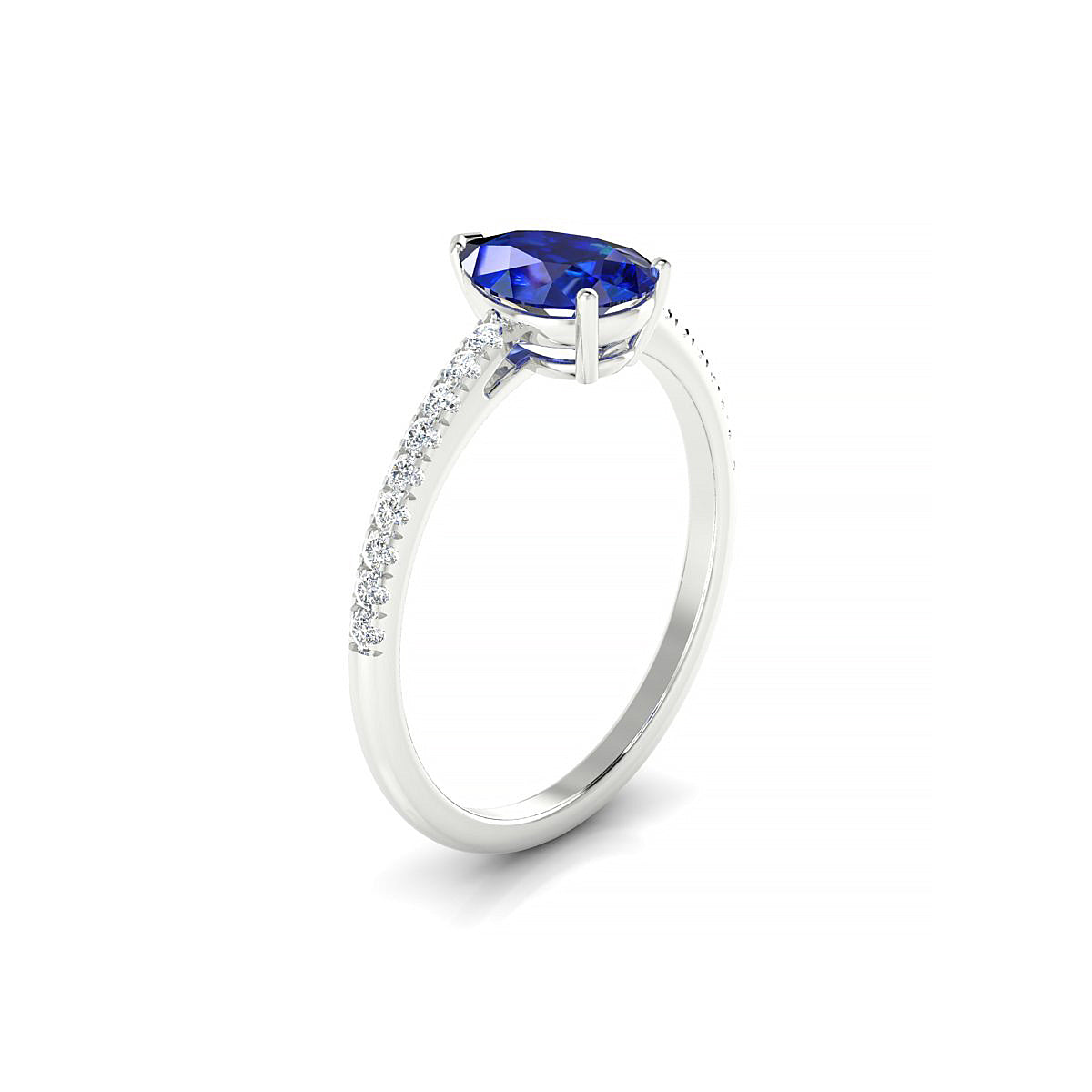 Timeless | 18k White Gold 8 x 6 mm Pear Sapphire Ring