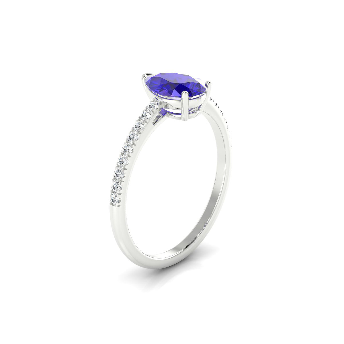 Timeless | 18k White Gold 8 x 6 mm Pear Tanzanite Ring
