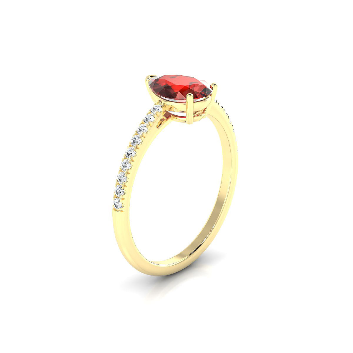 Timeless | 18k Yellow Gold 8 x 6 mm Pear Garnet Ring