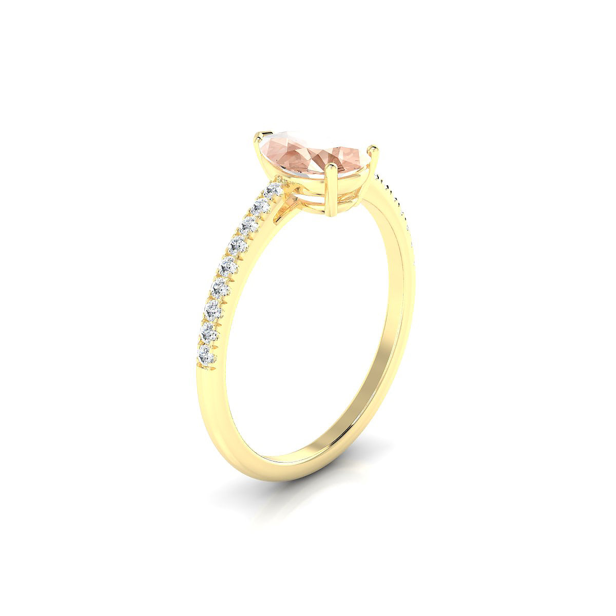 Timeless | 18k Yellow Gold 8 x 6 mm Pear Morganite Ring