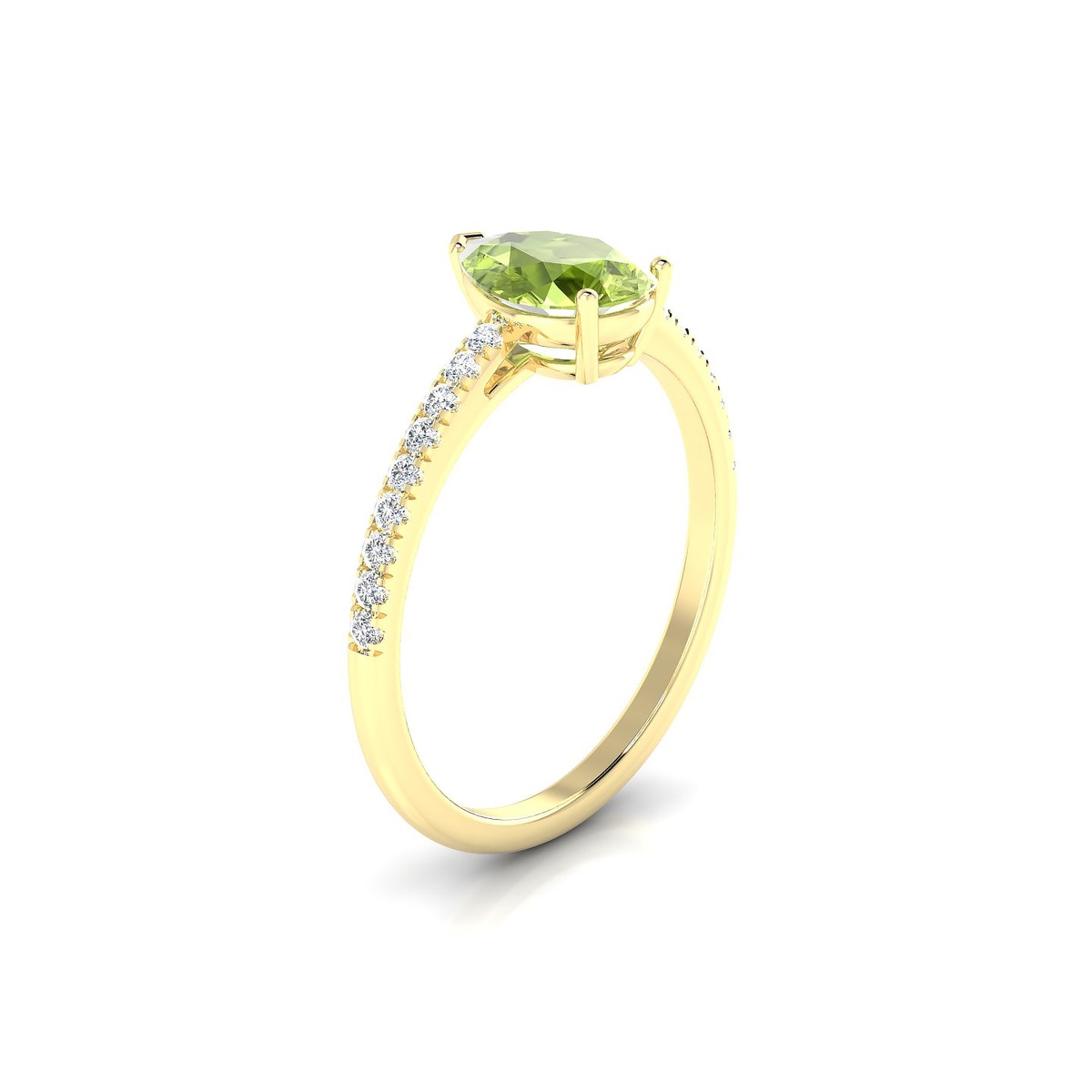 Timeless | 18k Yellow Gold 8 x 6 mm Pear Peridot Ring