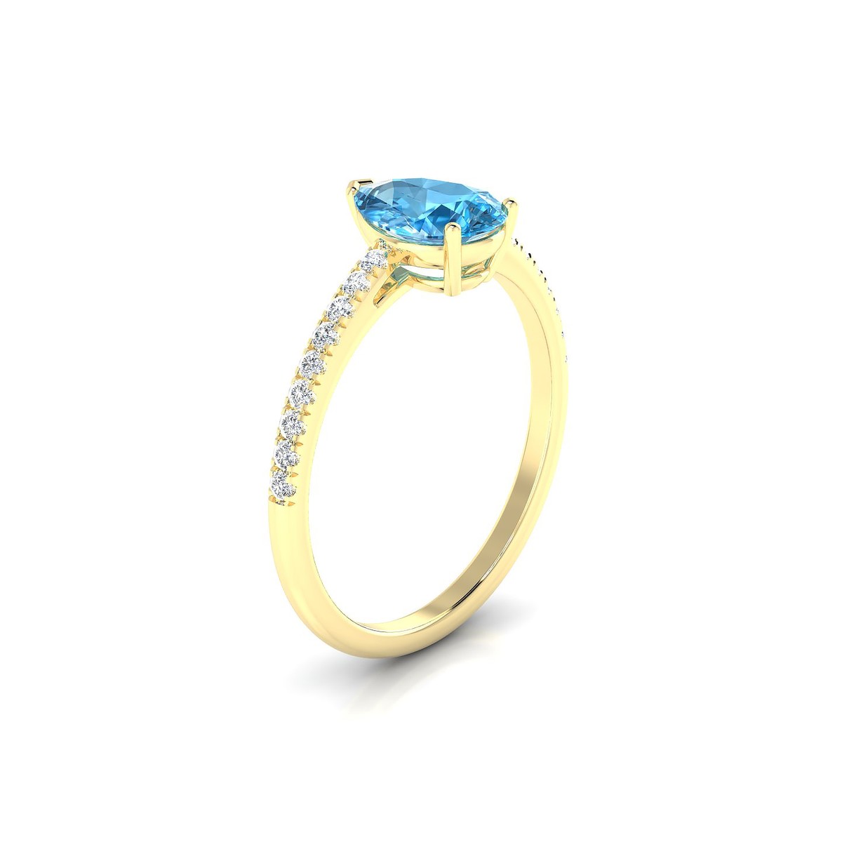 Timeless | 18k Yellow Gold 8 x 6 mm Pear Topaz Ring