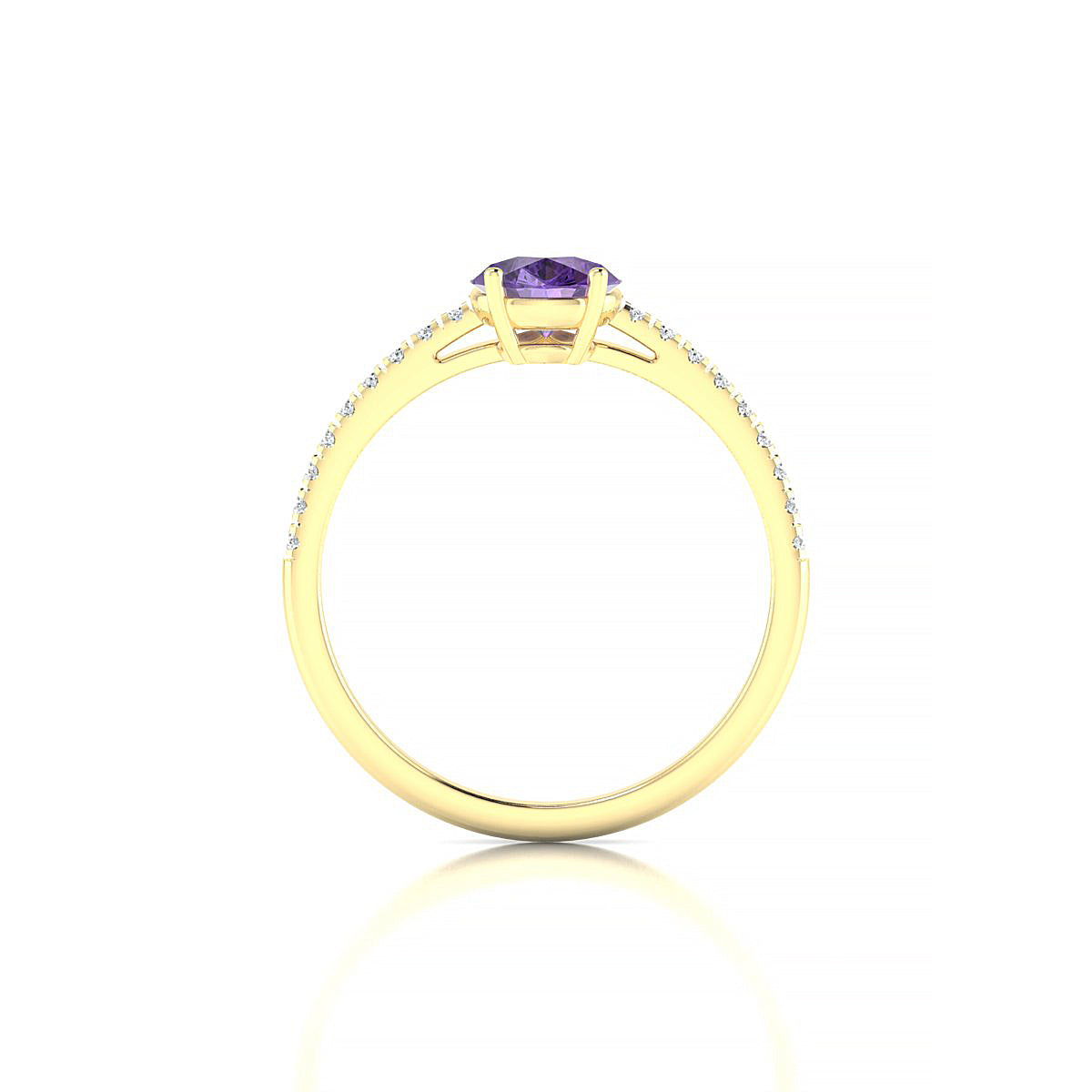 Timeless | 18k Yellow Gold 8 x 6 mm Pear Amethyst Ring