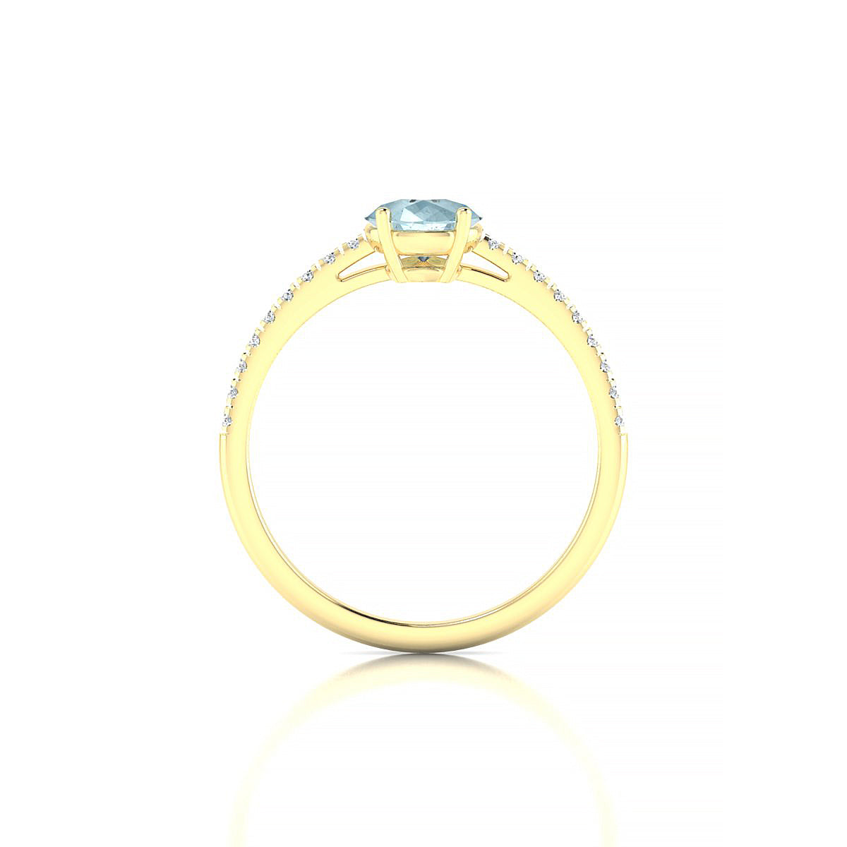 Timeless | 18k Yellow Gold 8 x 6 mm Pear Aquamarine Ring