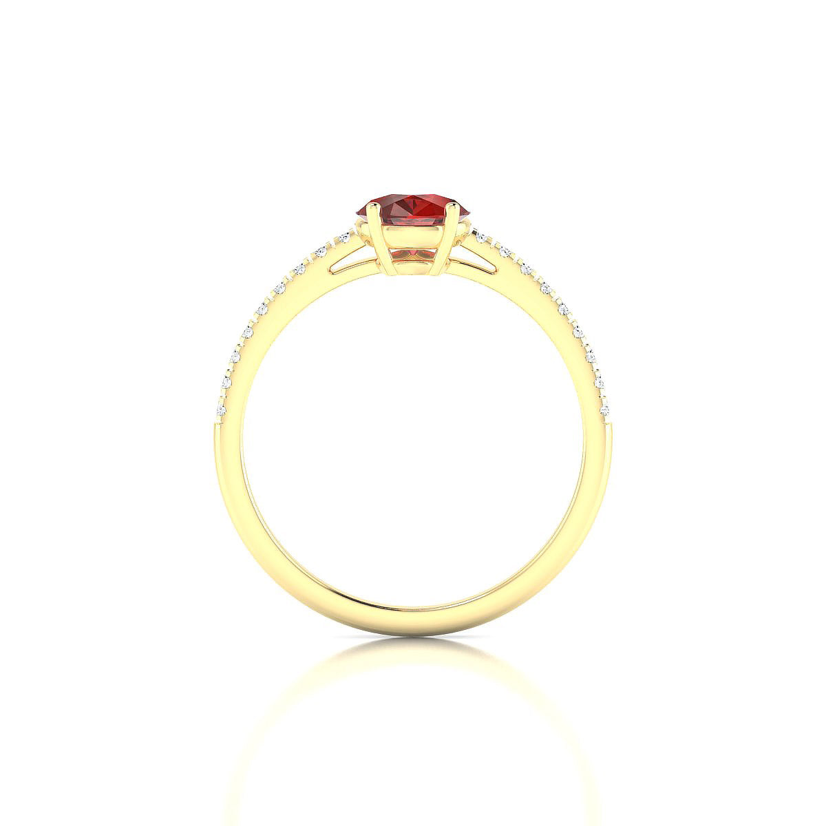 Timeless | 18k Yellow Gold 8 x 6 mm Pear Garnet Ring
