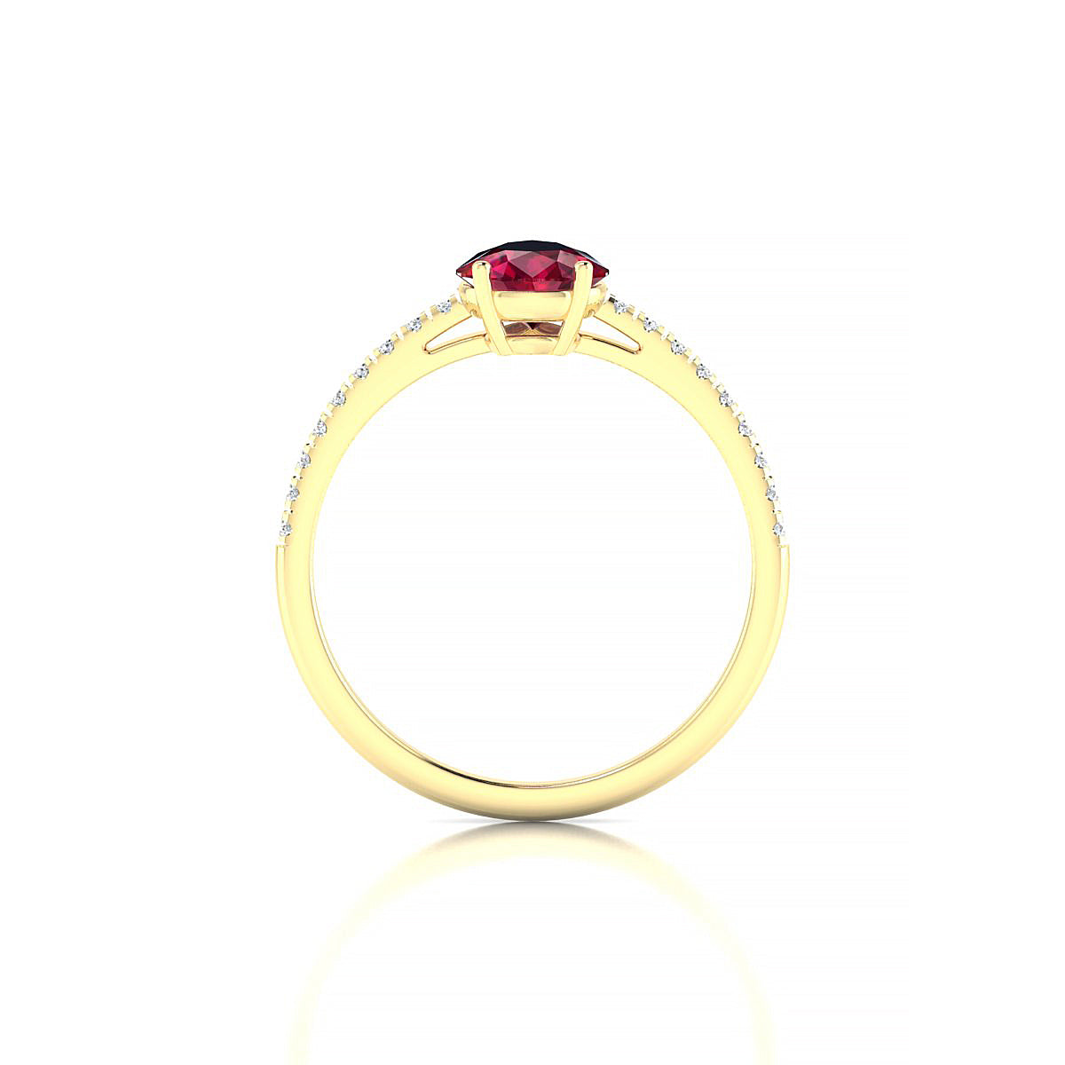 Timeless | 18k Yellow Gold 8 x 6 mm Pear Ruby Ring