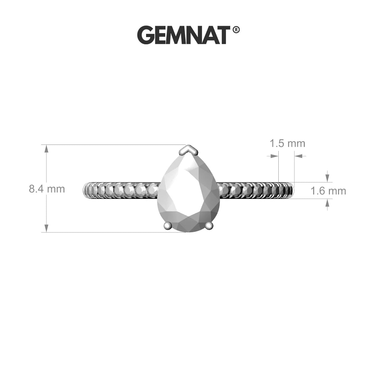 Timeless | 18k Rose Gold 8 x 6 mm Pear Pink Sapphire Ring