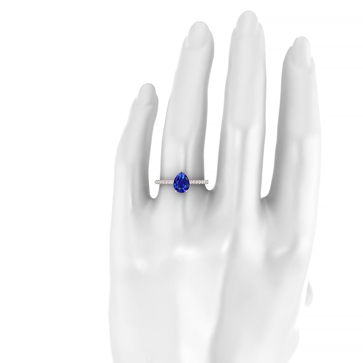 Timeless | 18k Rose Gold 8 x 6 mm Pear Sapphire Ring