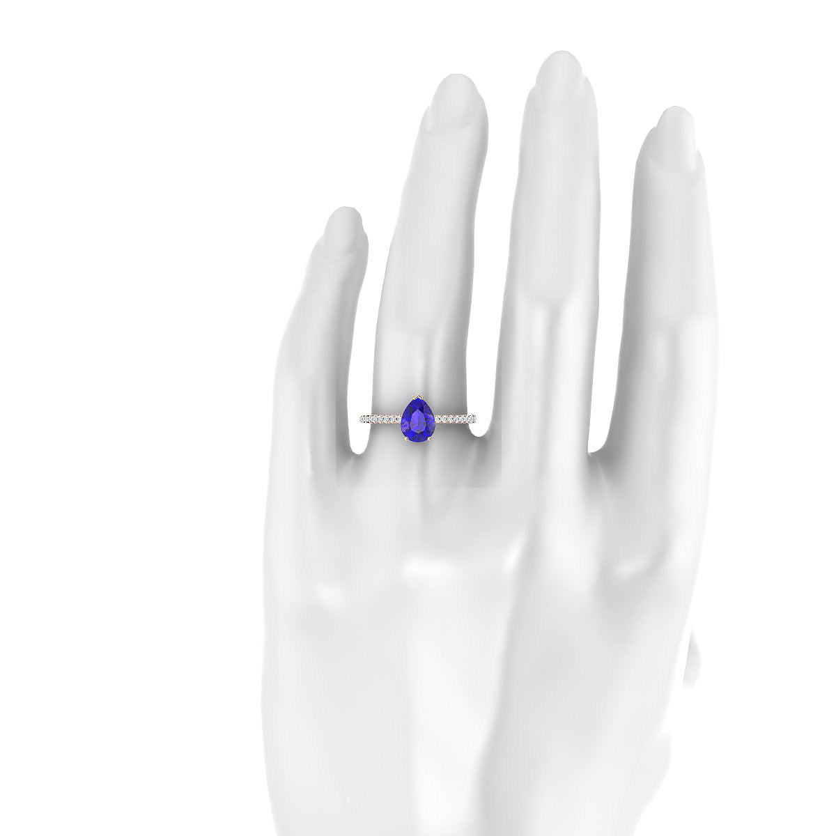 Timeless | 18k Rose Gold 8 x 6 mm Pear Tanzanite Ring