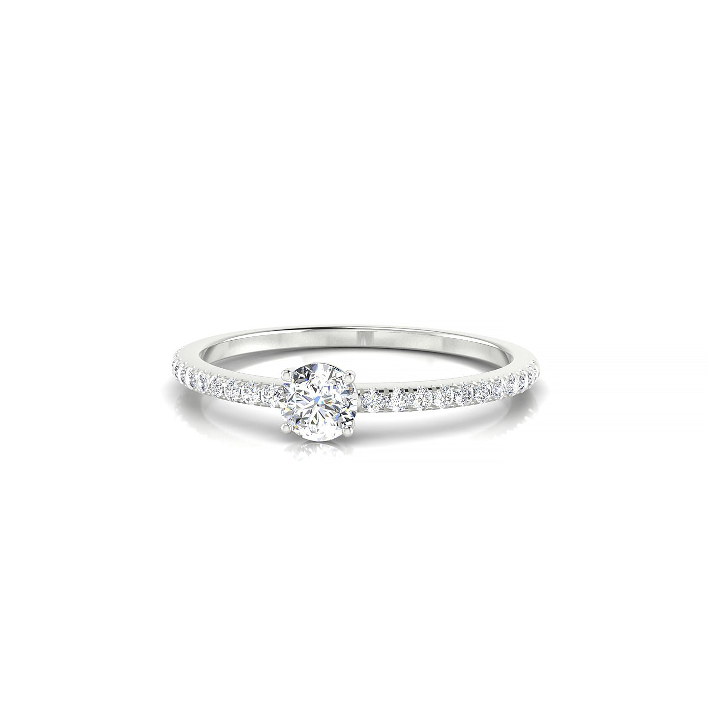 Timeless | 18k White Gold 3.7 mm Round Diamond Ring
