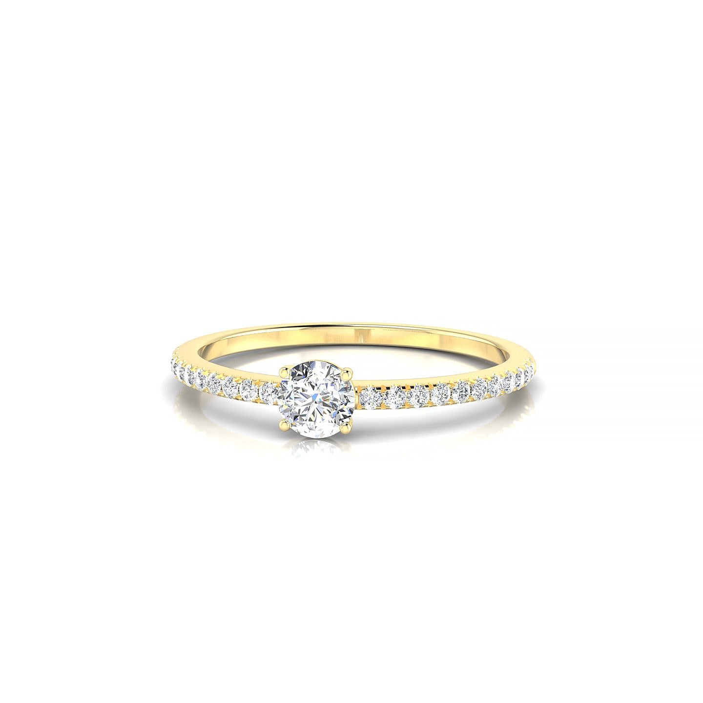 Timeless | 18k Yellow Gold 3.7 mm Round Diamond Ring