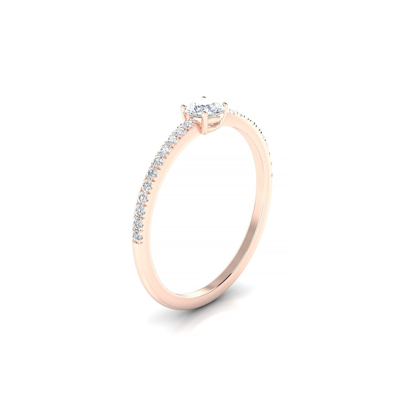 Timeless | 18k Rose Gold 3.7 mm Round Diamond Ring