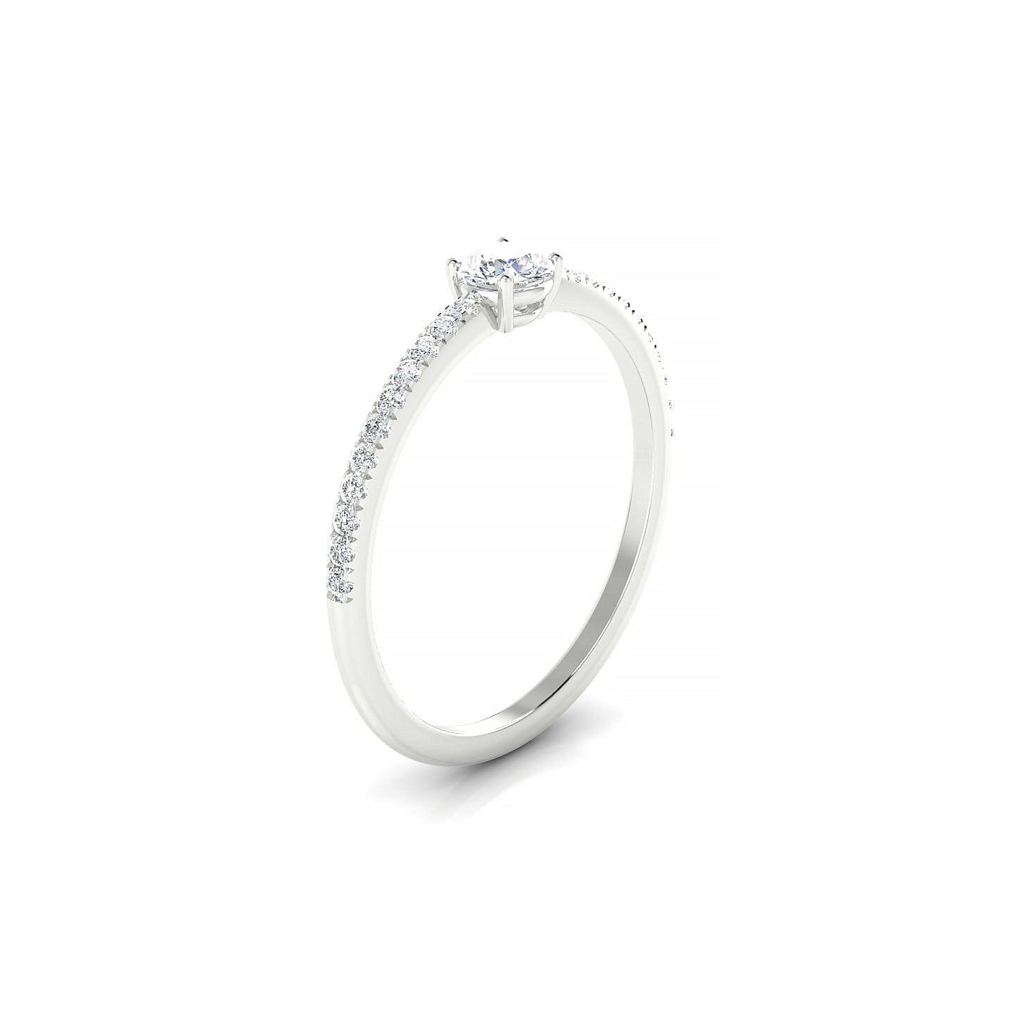 Timeless | 18k White Gold 3.7 mm Round Diamond Ring