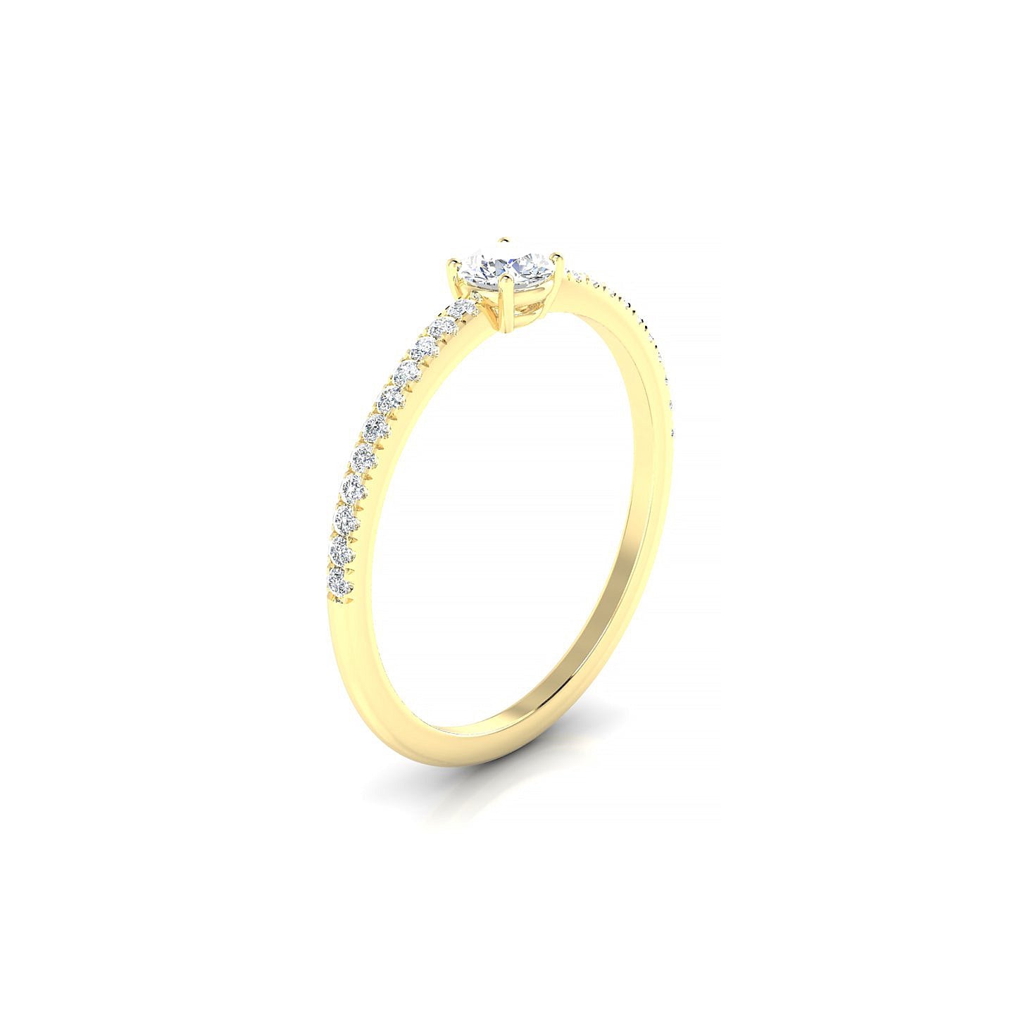 Timeless | 18k Yellow Gold 3.7 mm Round Diamond Ring