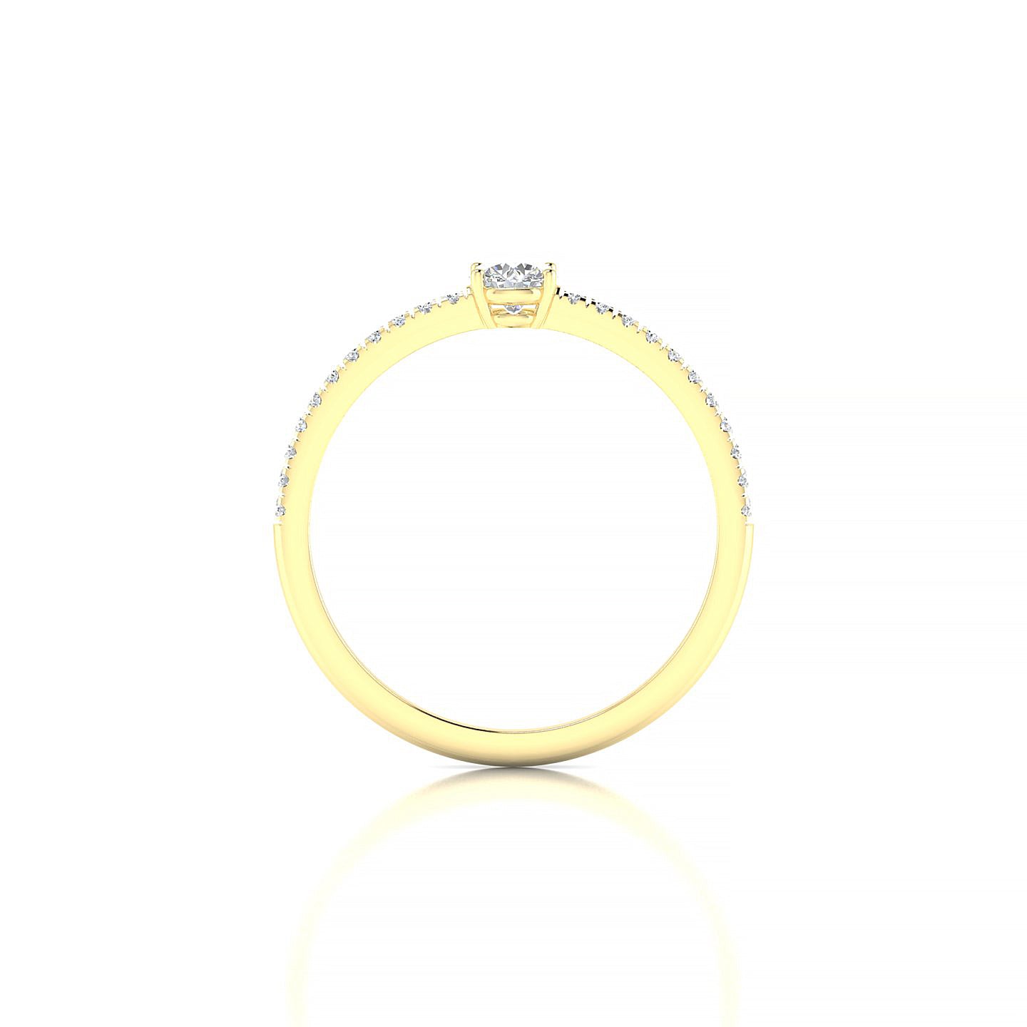Timeless | 18k Yellow Gold 3.7 mm Round Diamond Ring