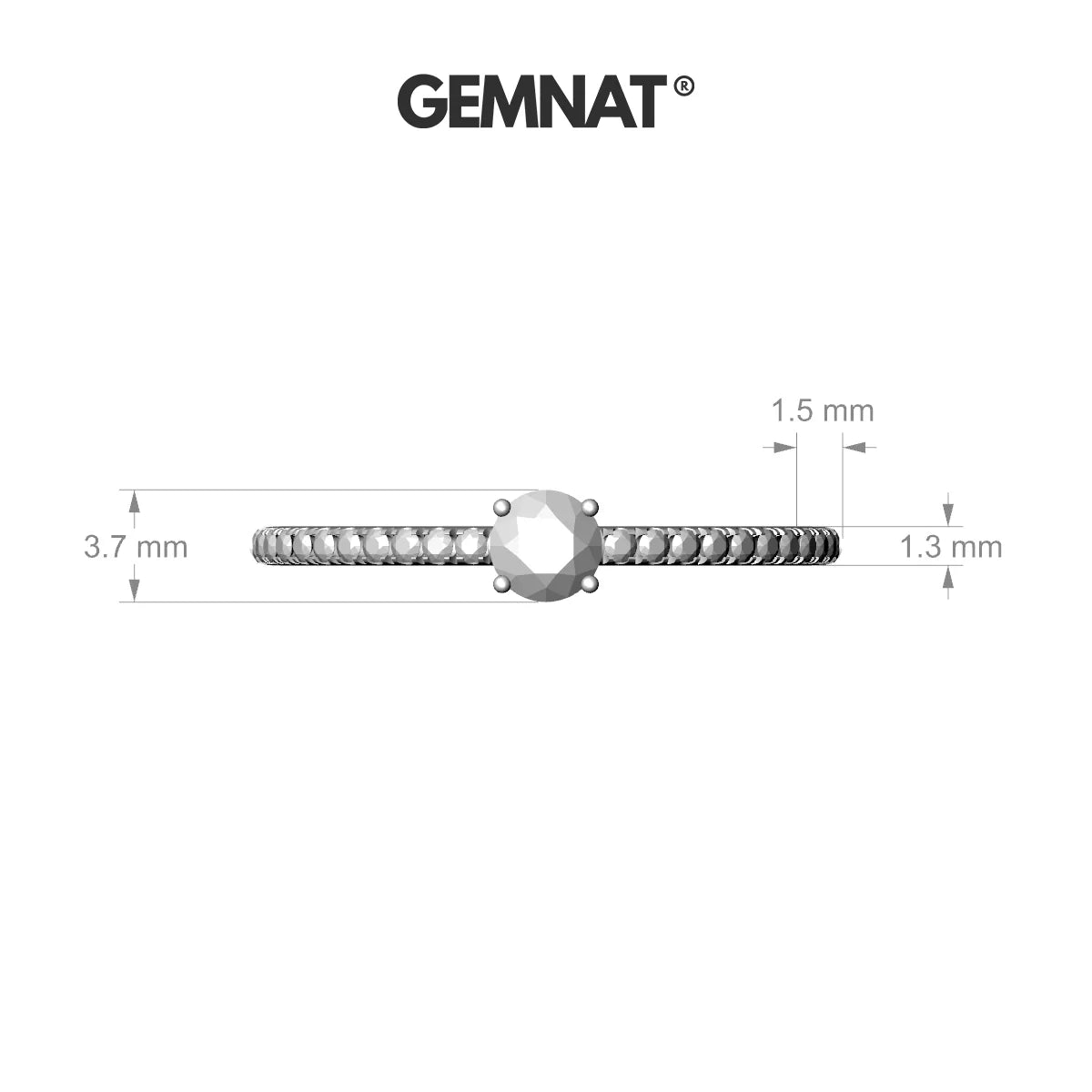 Timeless | 18k White Gold 3.7 mm Round Diamond Ring