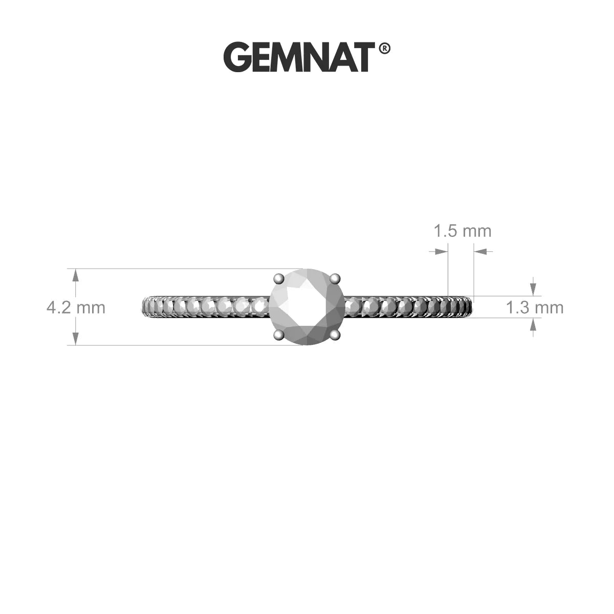 Timeless | 18k White Gold 4.2 mm Round Diamond Ring
