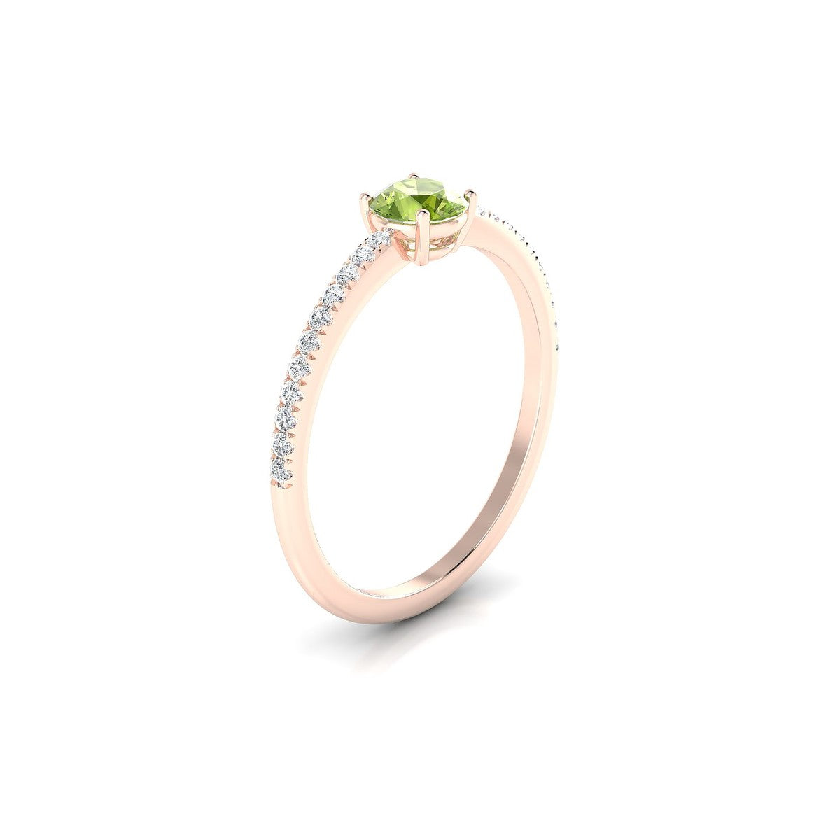 Timeless | 18k Rose Gold 4.5 mm Round Peridot Ring