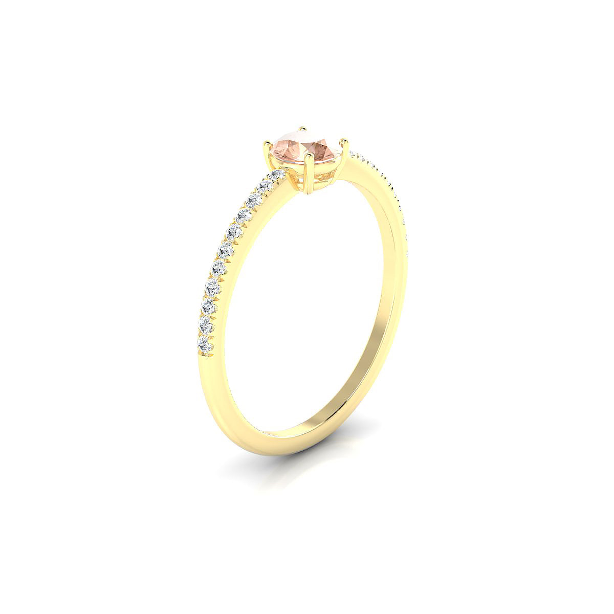 Timeless | 18k Yellow Gold 4.5 mm Round Morganite Ring