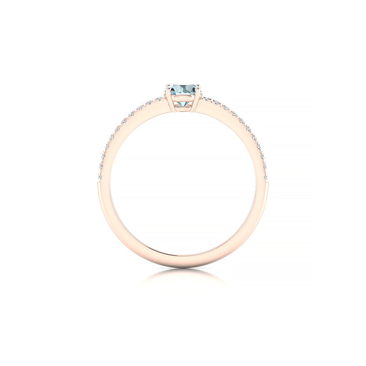 Timeless | 18k Rose Gold 4.5 mm Round Aquamarine Ring