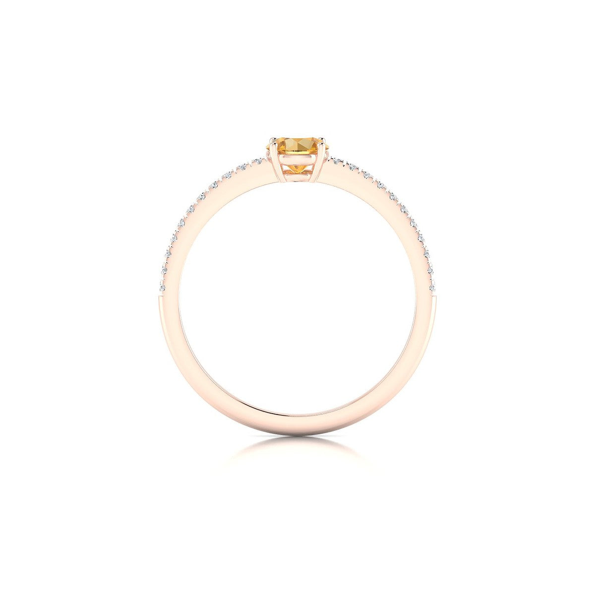 Timeless | 18k Rose Gold 4.5 mm Round Citrine Ring