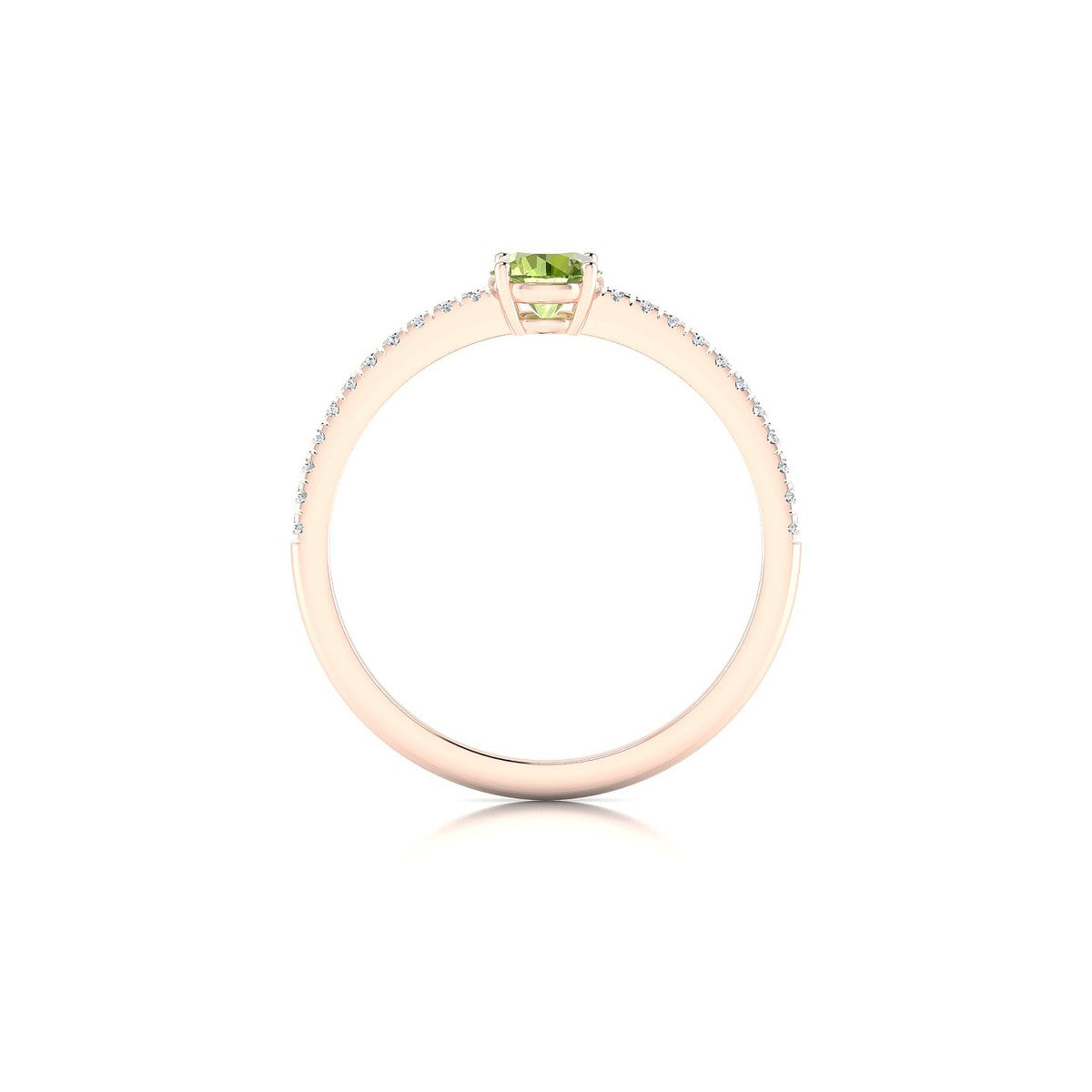 Timeless | 18k Rose Gold 4.5 mm Round Peridot Ring