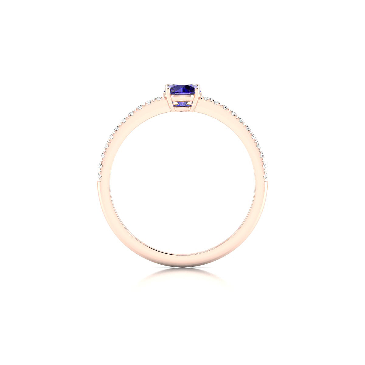Timeless | 18k Rose Gold 4.5 mm Round Tanzanite Ring