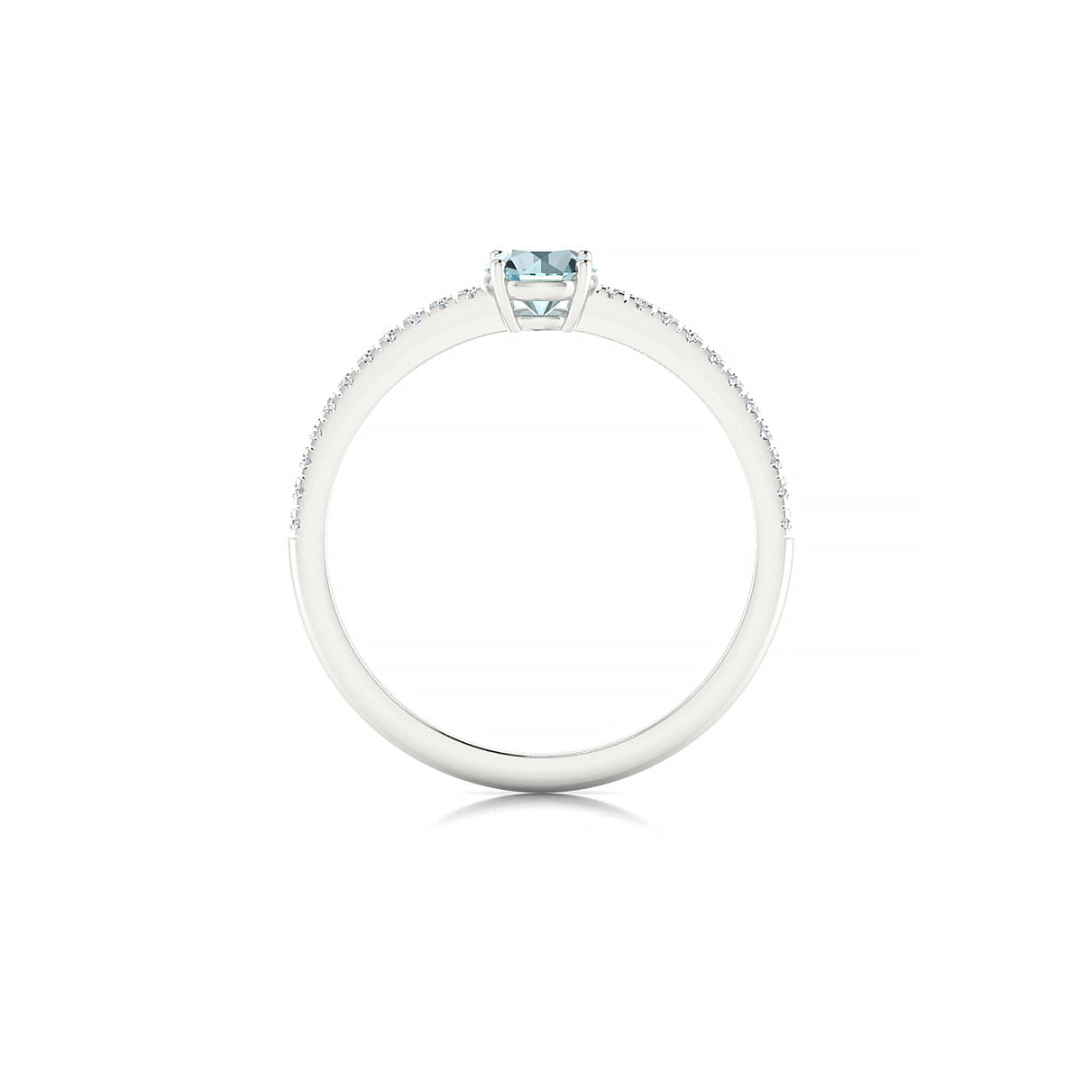 Timeless | 18k White Gold 4.5 mm Round Aquamarine Ring