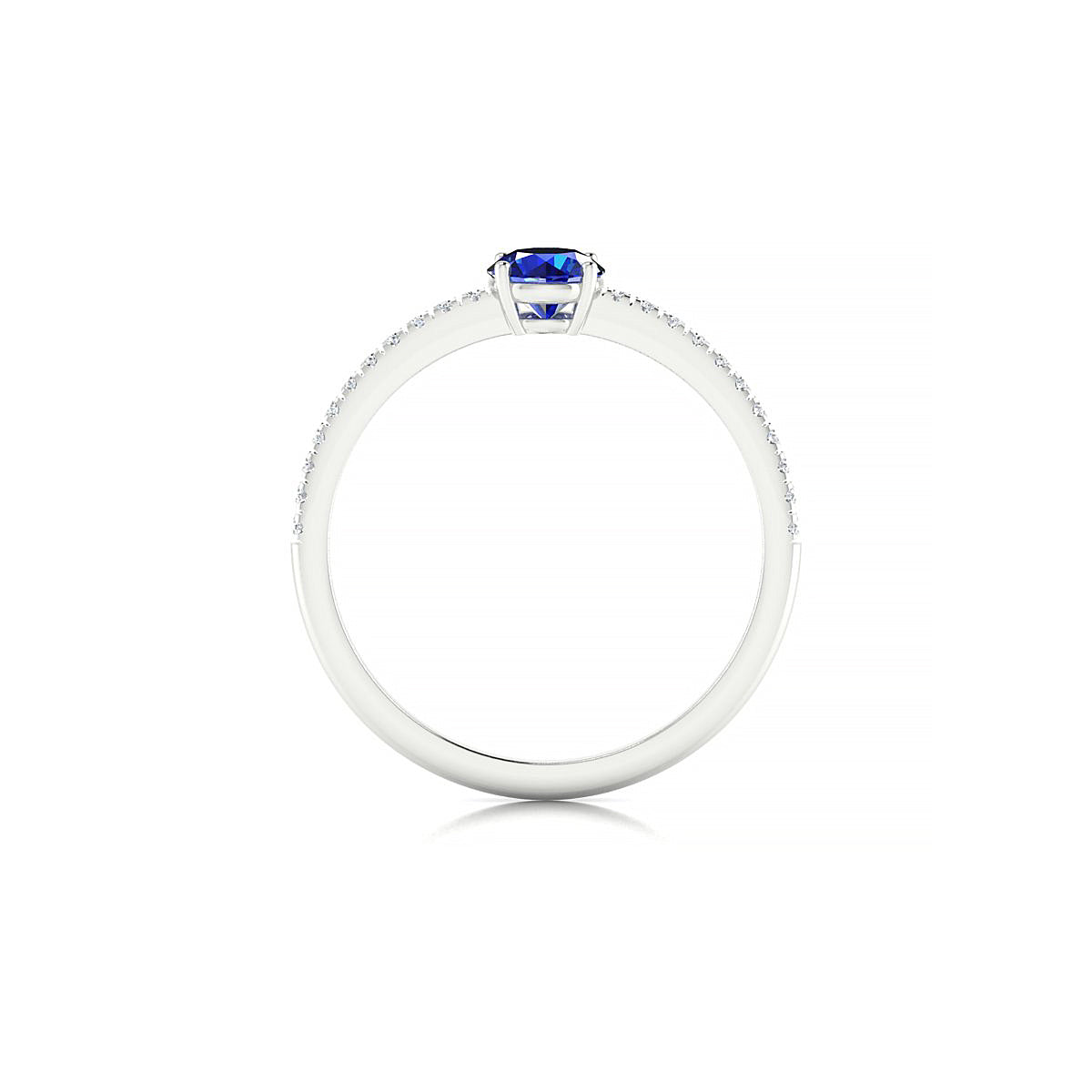 Timeless | 18k White Gold 4.5 mm Round Sapphire Ring