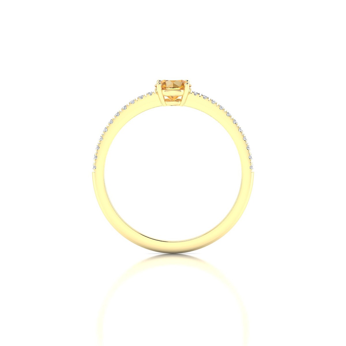 Timeless | 18k Yellow Gold 4.5 mm Round Citrine Ring