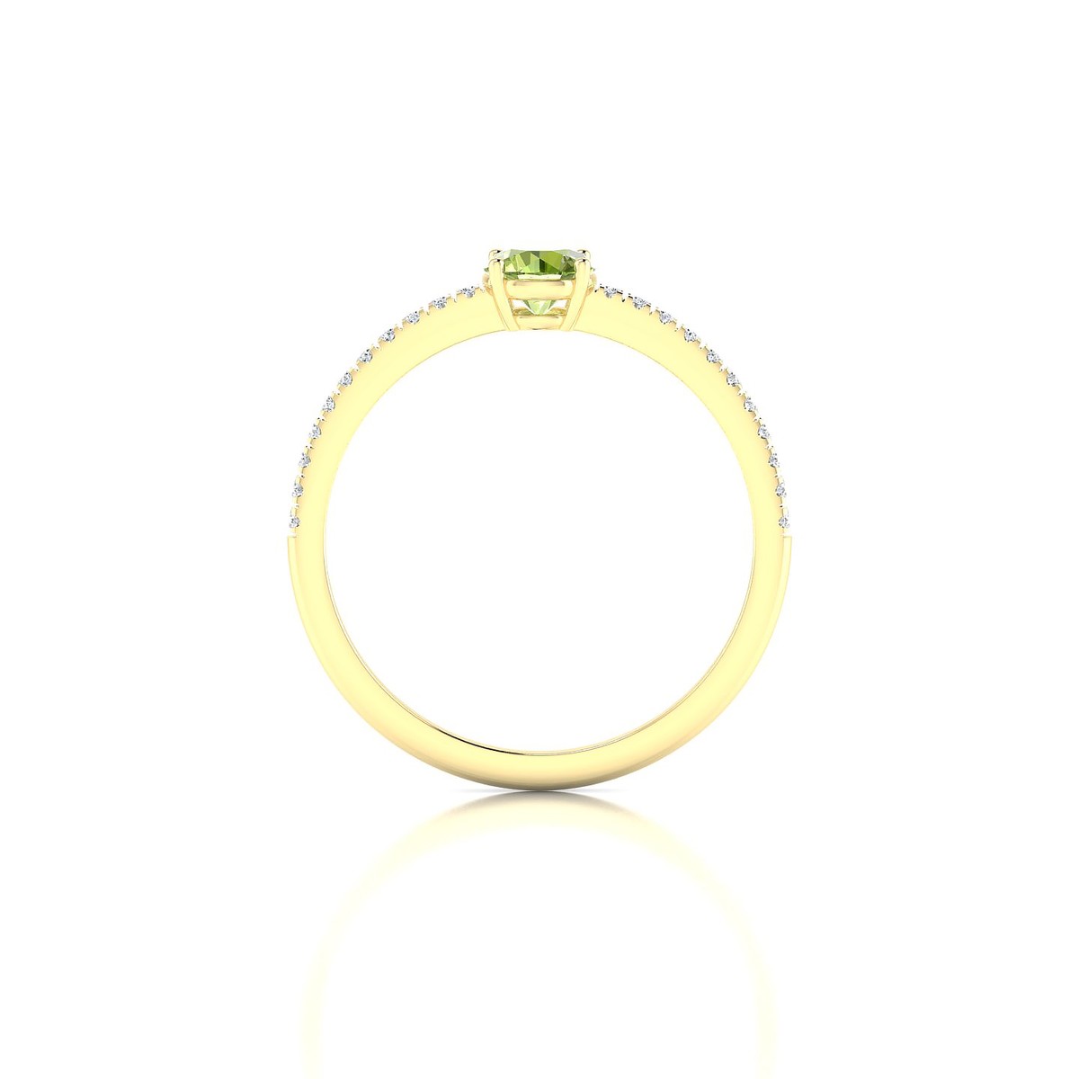 Timeless | 18k Yellow Gold 4.5 mm Round Peridot Ring