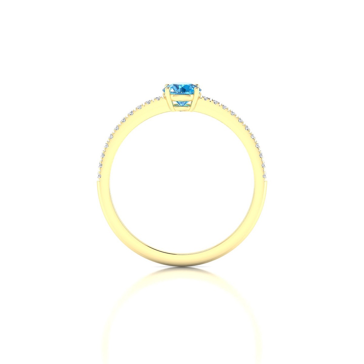 Timeless | 18k Yellow Gold 4.5 mm Round Topaz Ring