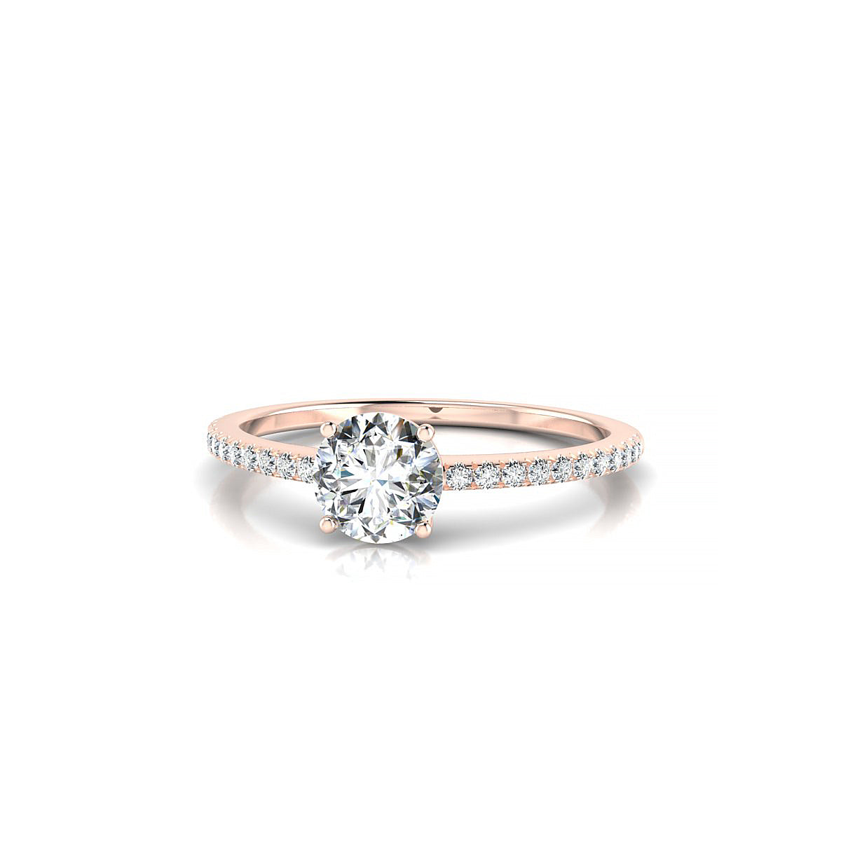Timeless | 18k Rose Gold 5.2 mm Round Diamond Ring